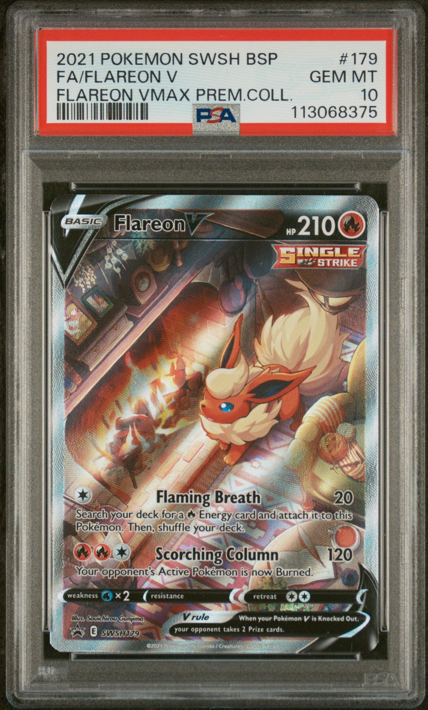 2021 Pokemon Swsh Black Star Promo 179 Full Art/flareon V Flareon