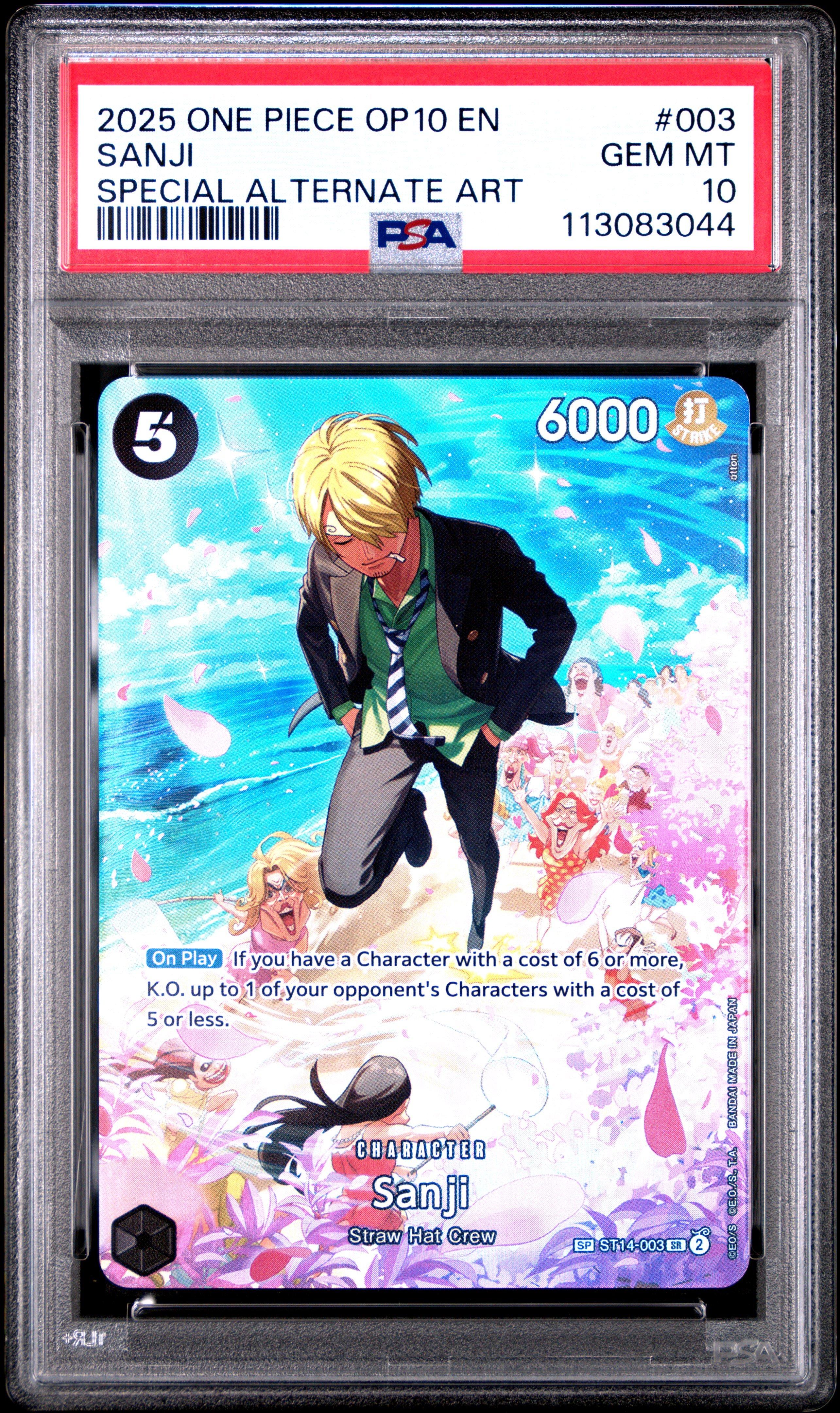 2025 One Piece Op10-royal Blood 003 Sanji Special Alternate Art PSA 10