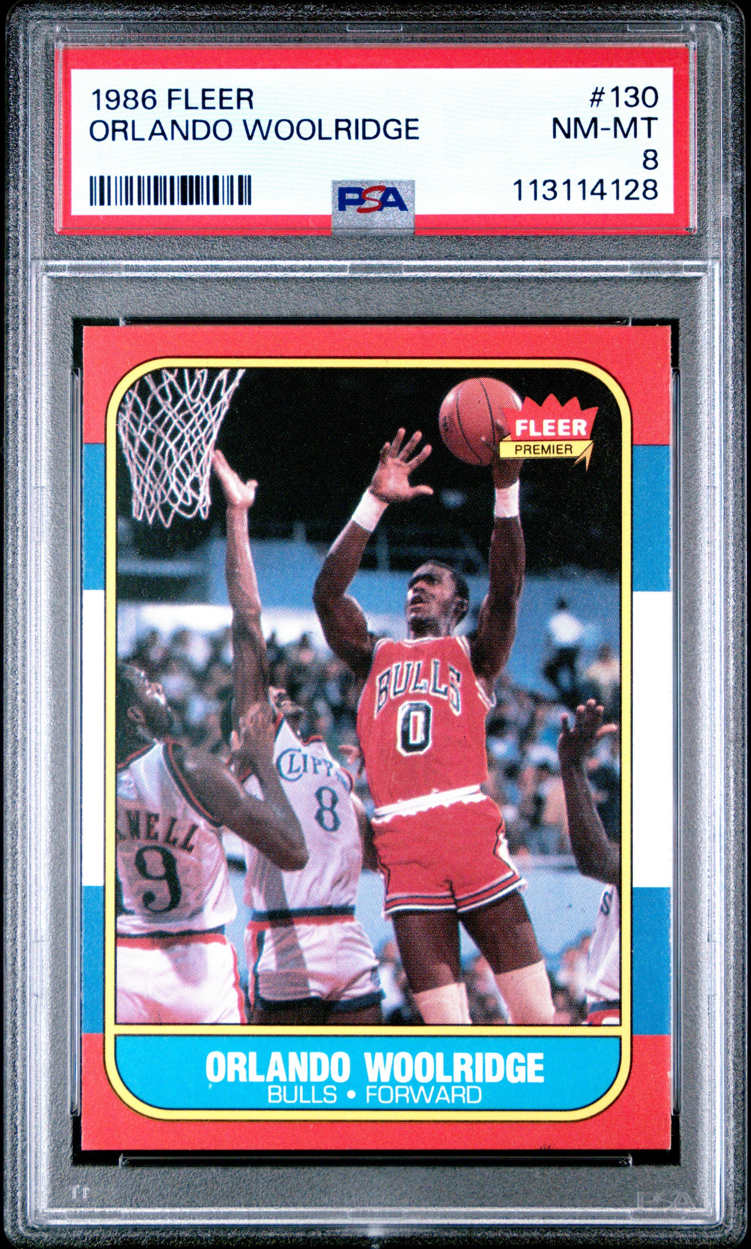1986 Fleer 130 Orlando Woolridge PSA 8