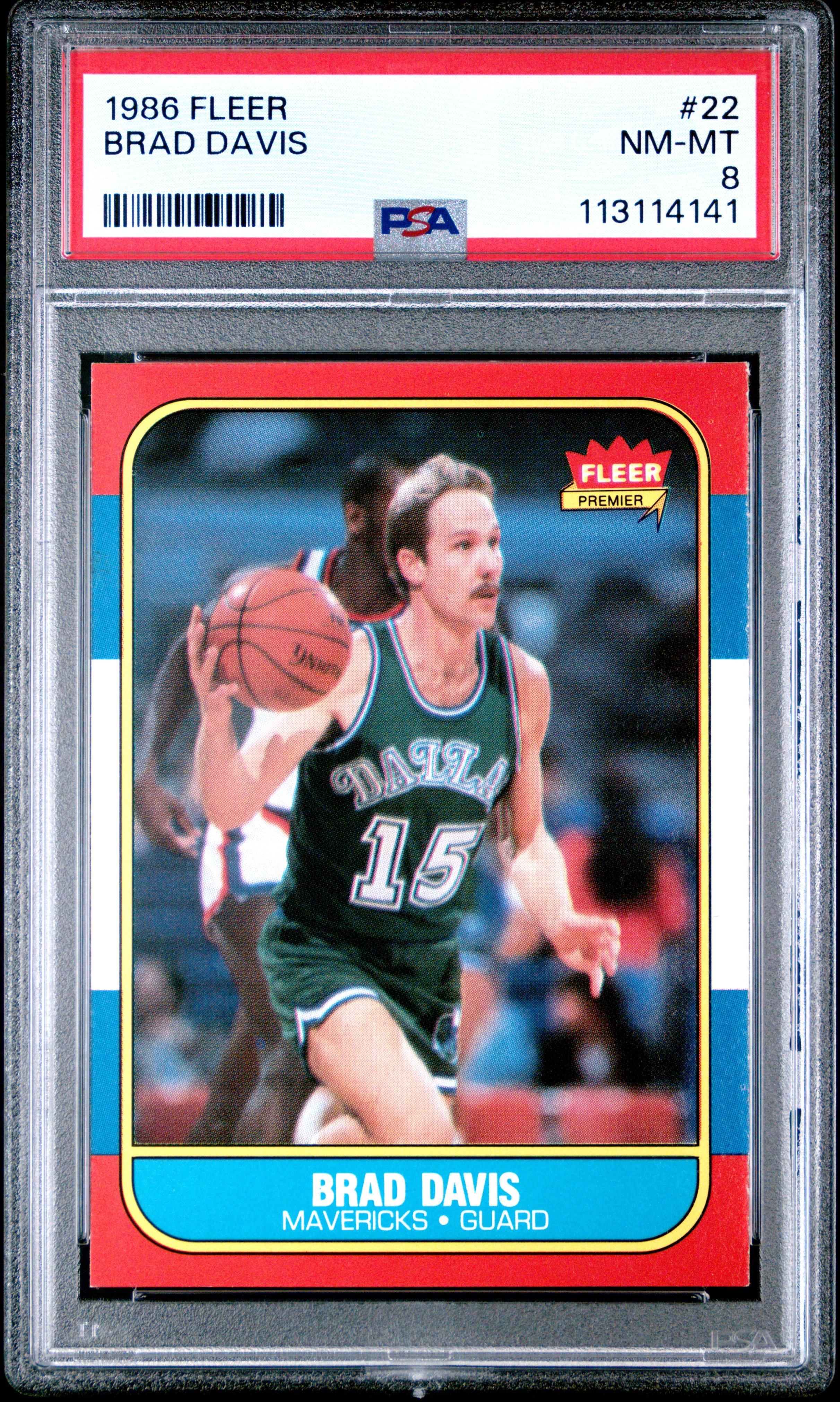 1986 Fleer 22 Brad Davis PSA 8