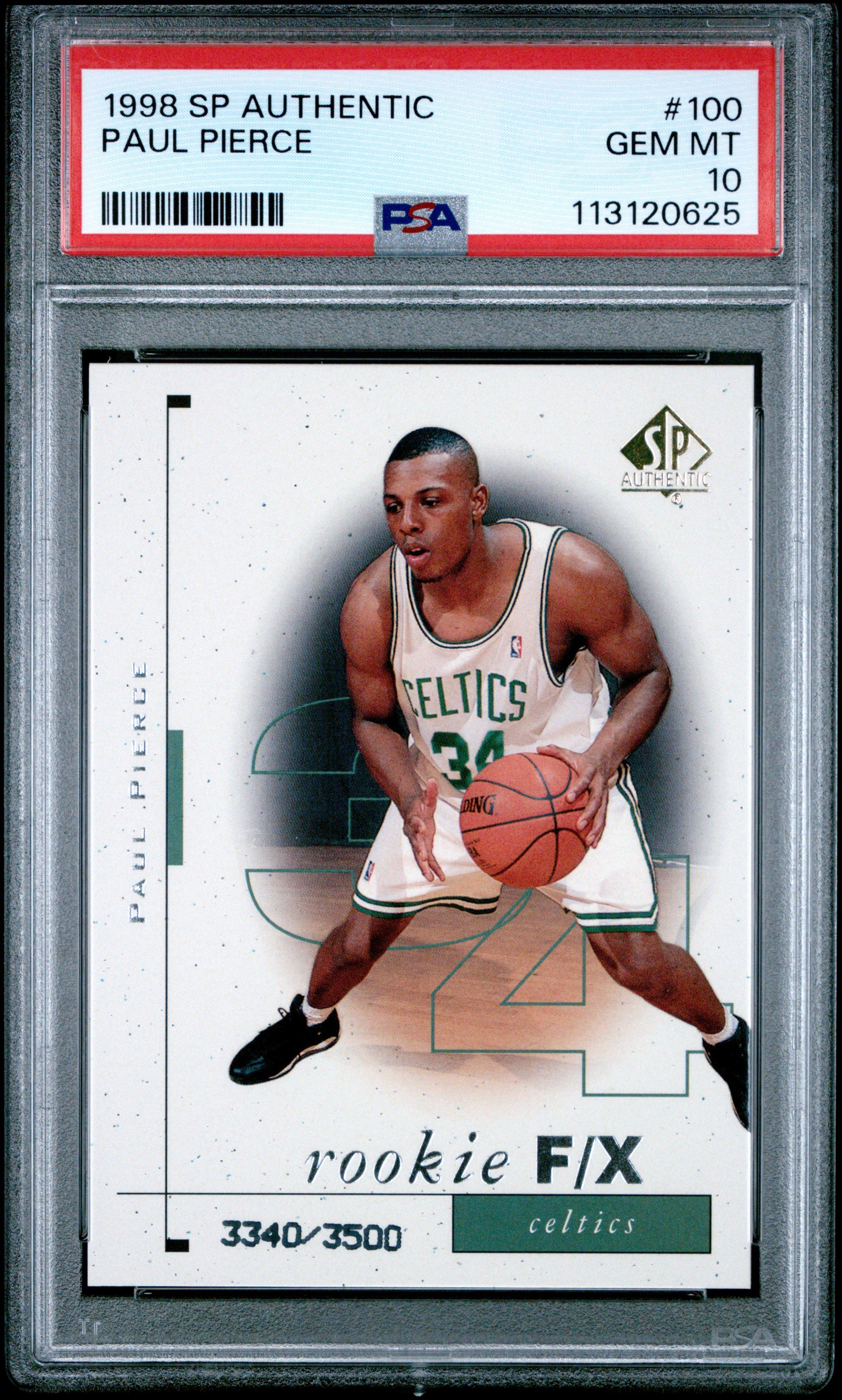 1998 Sp Authentic 100 Paul Pierce PSA 10