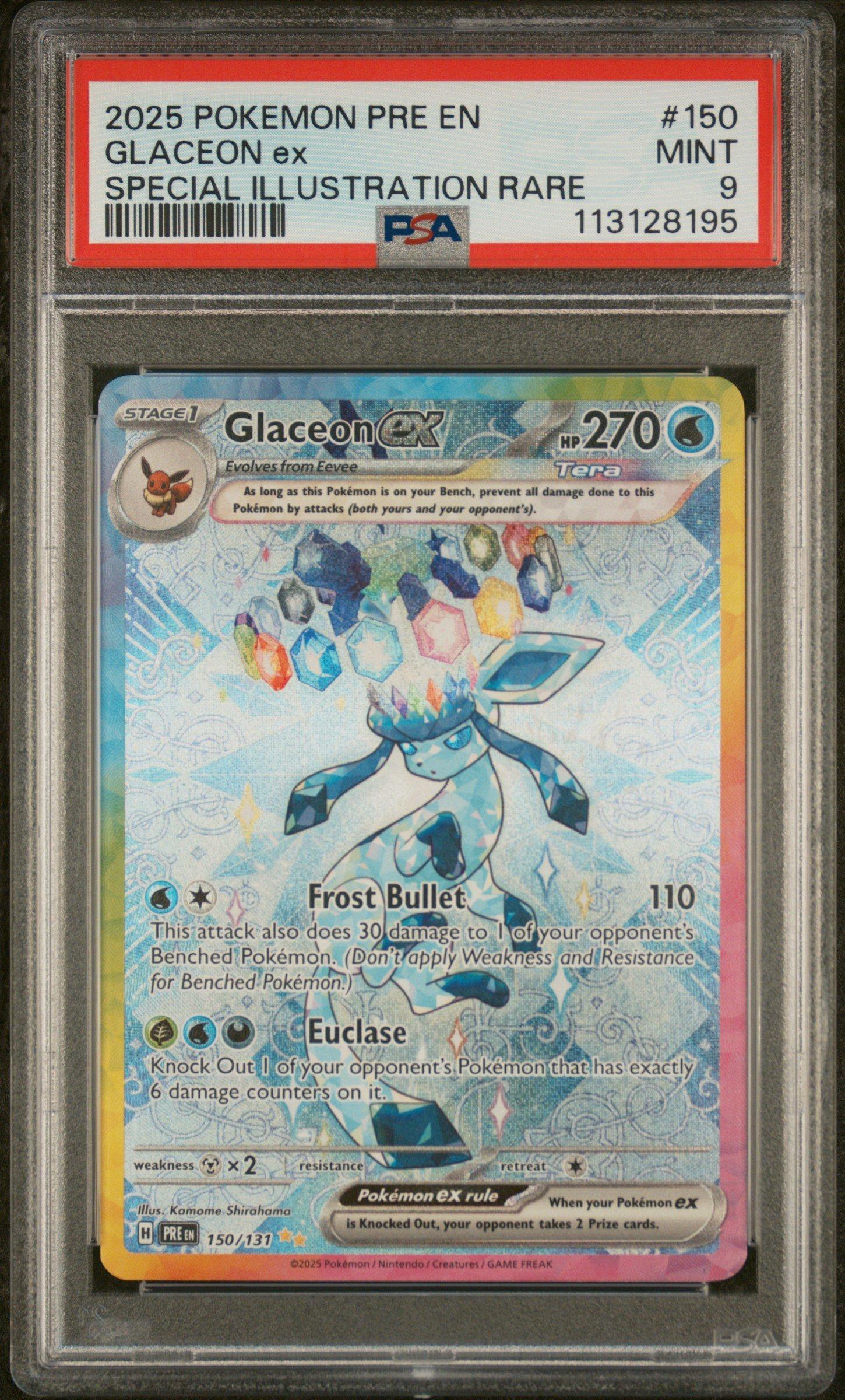 2025 Pokemon Pre En-prismatic Evolutions 150 Glaceon Ex Special  Illustration Rare PSA 9 Graded Card | GameStop