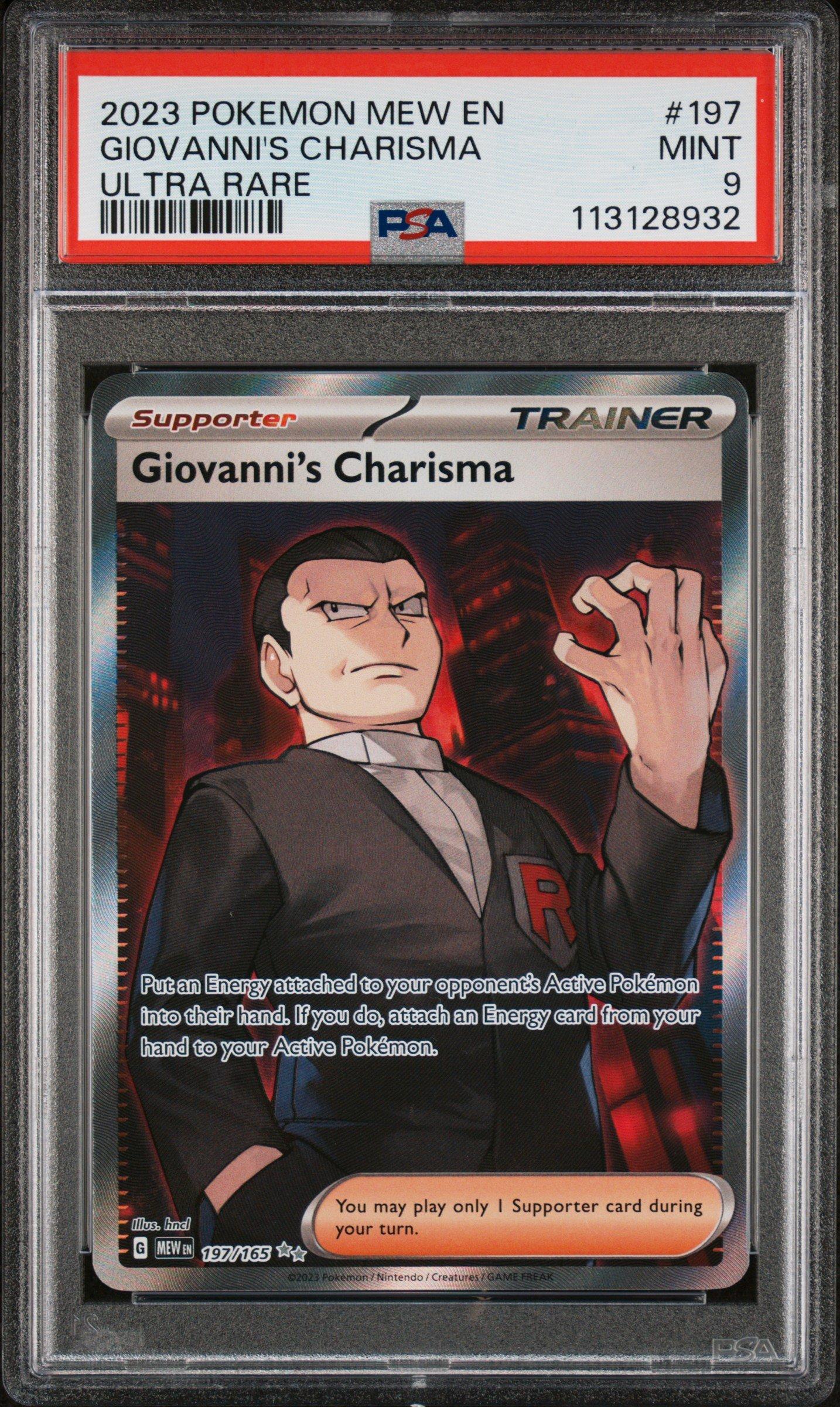 2023 Pokemon Mew En-151 197 Giovanni's Charisma Ultra Rare PSA