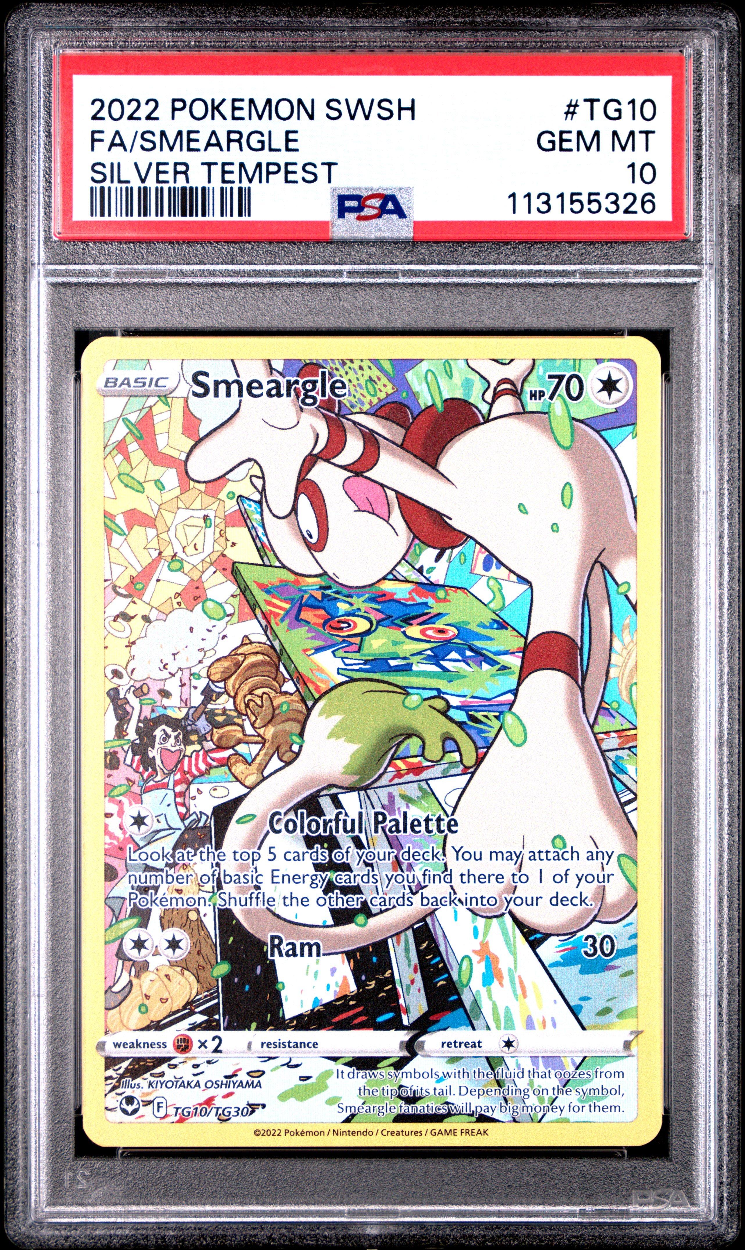 2022 Pokemon Sword & Shield Silver Tempest Tg10 Full Art/smeargle