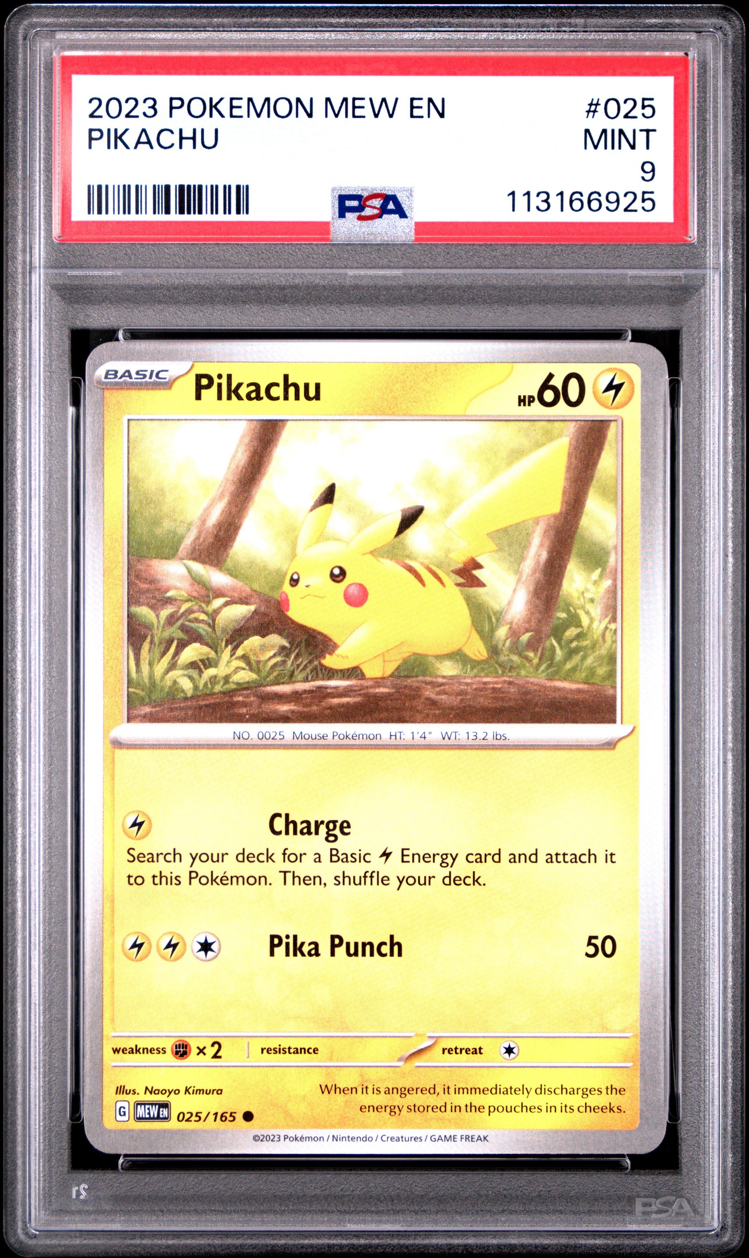 2023 Pokemon Mew En-151 025 Pikachu PSA 9