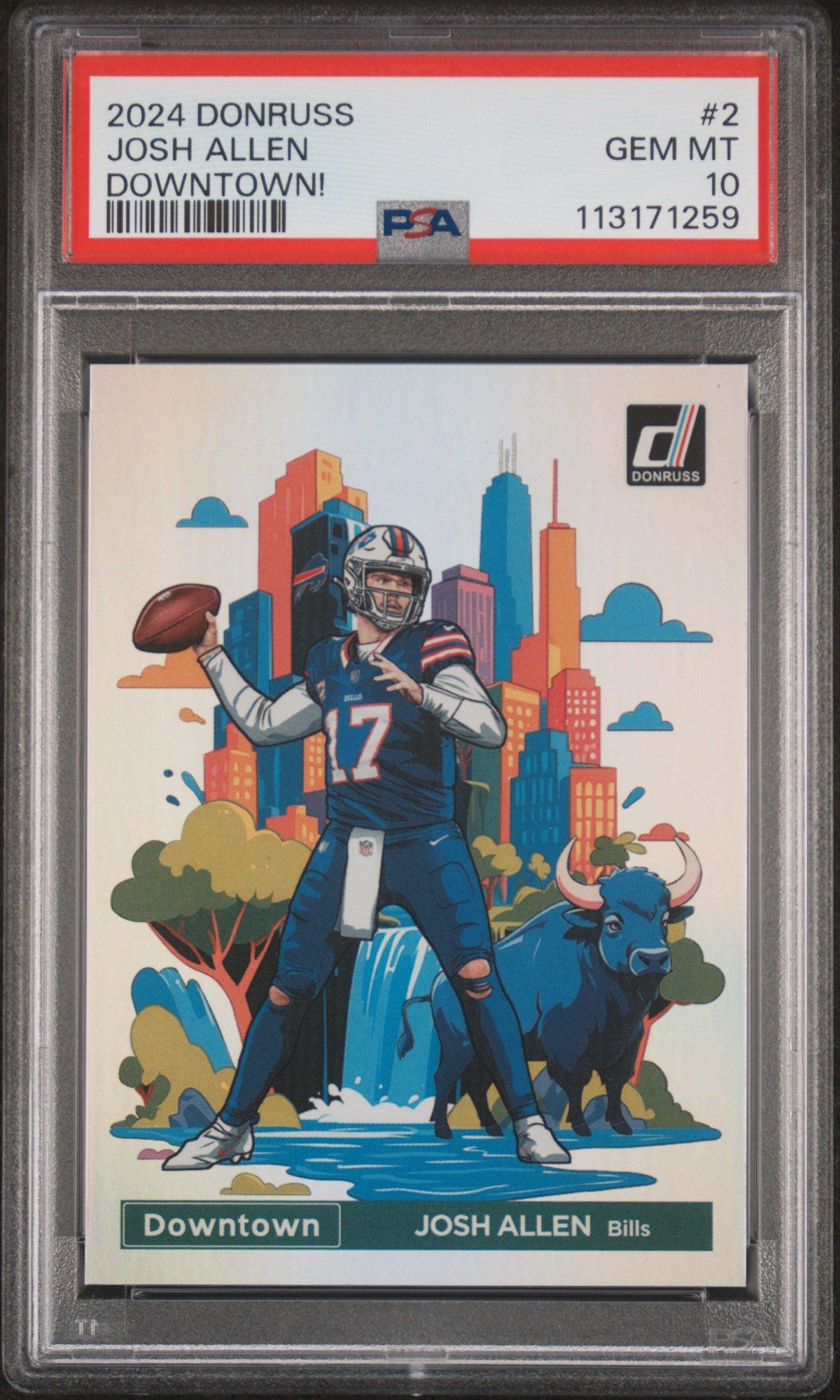2024 Panini Donruss Downtown! 2 Josh Allen PSA 10 Graded Card
