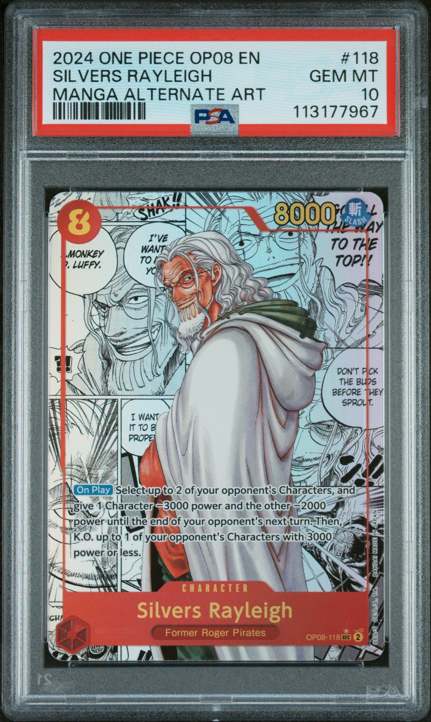 2024 One Piece Op08-two Legends 118 Silvers Rayleigh Manga