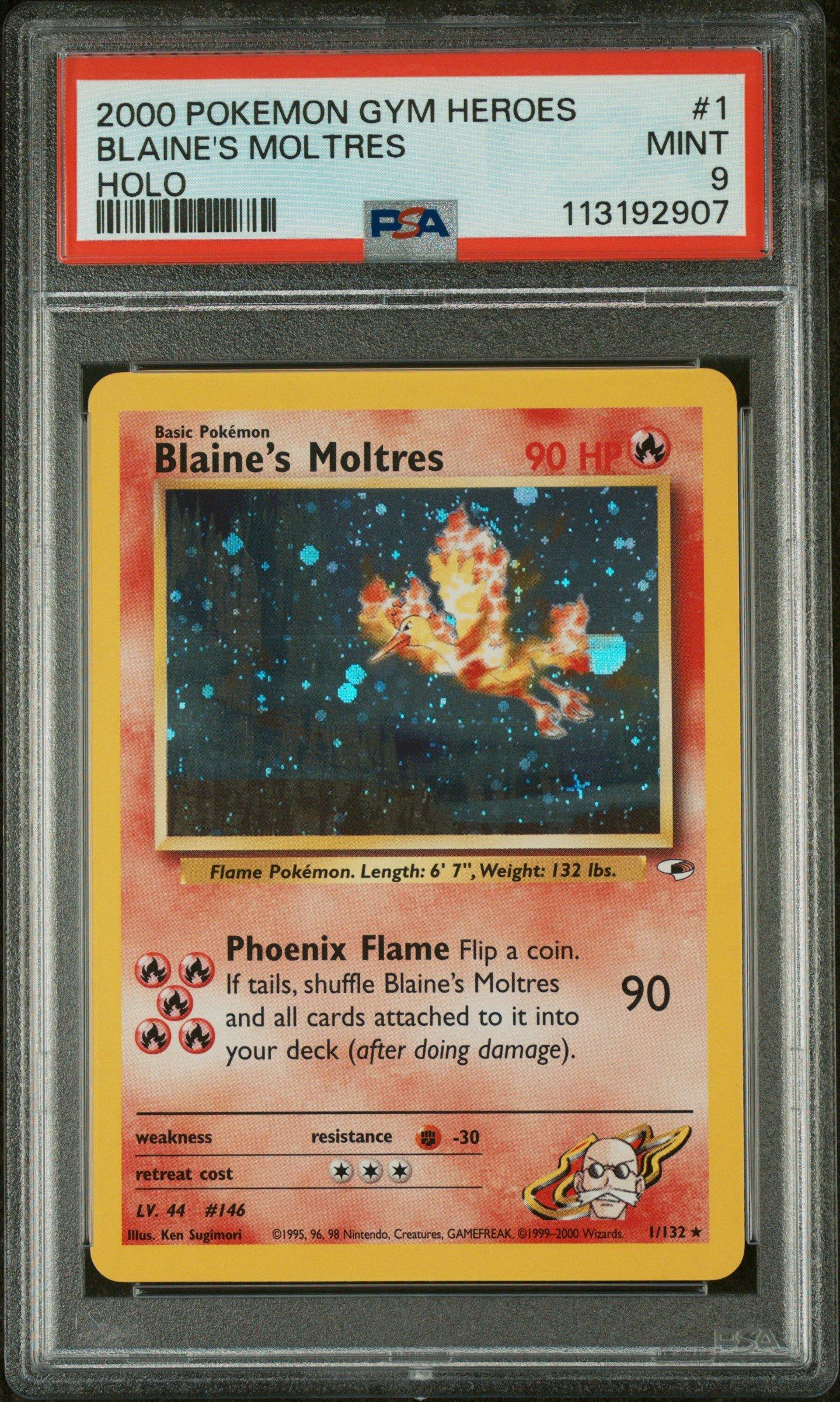 2000 Pokemon Gym Heroes 1 Blaine's Moltres Holo PSA