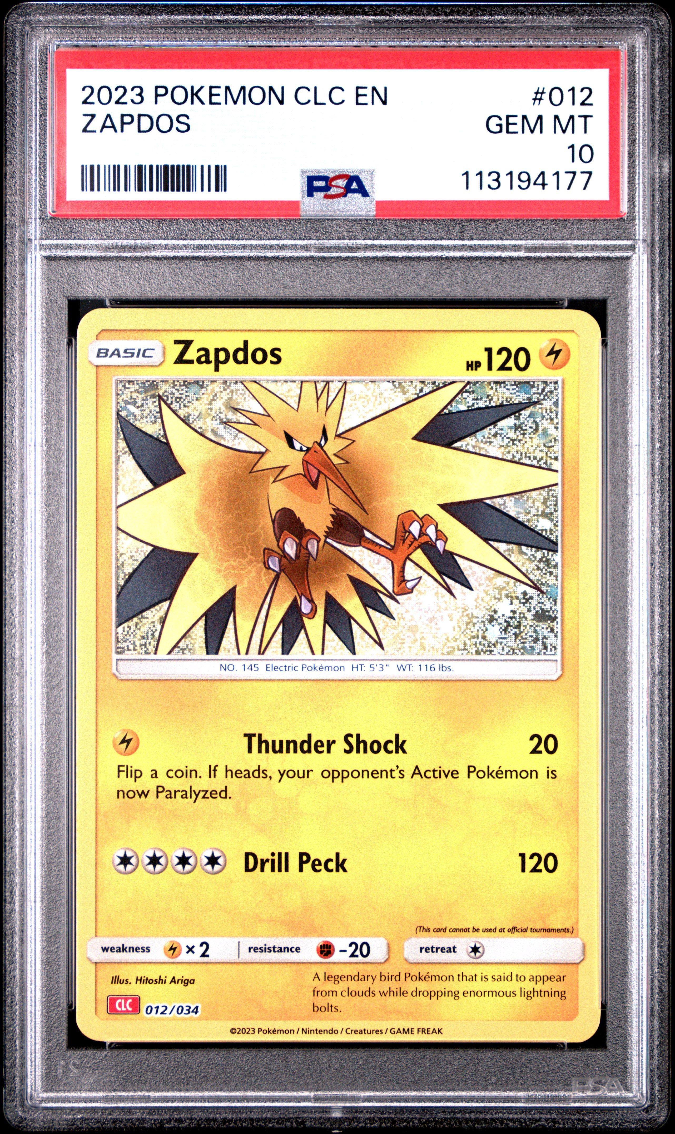 2023 Pokemon Clc-trading Card Game Classic Charizard & Ho-oh Ex Deck 012 Zapdos PSA 10