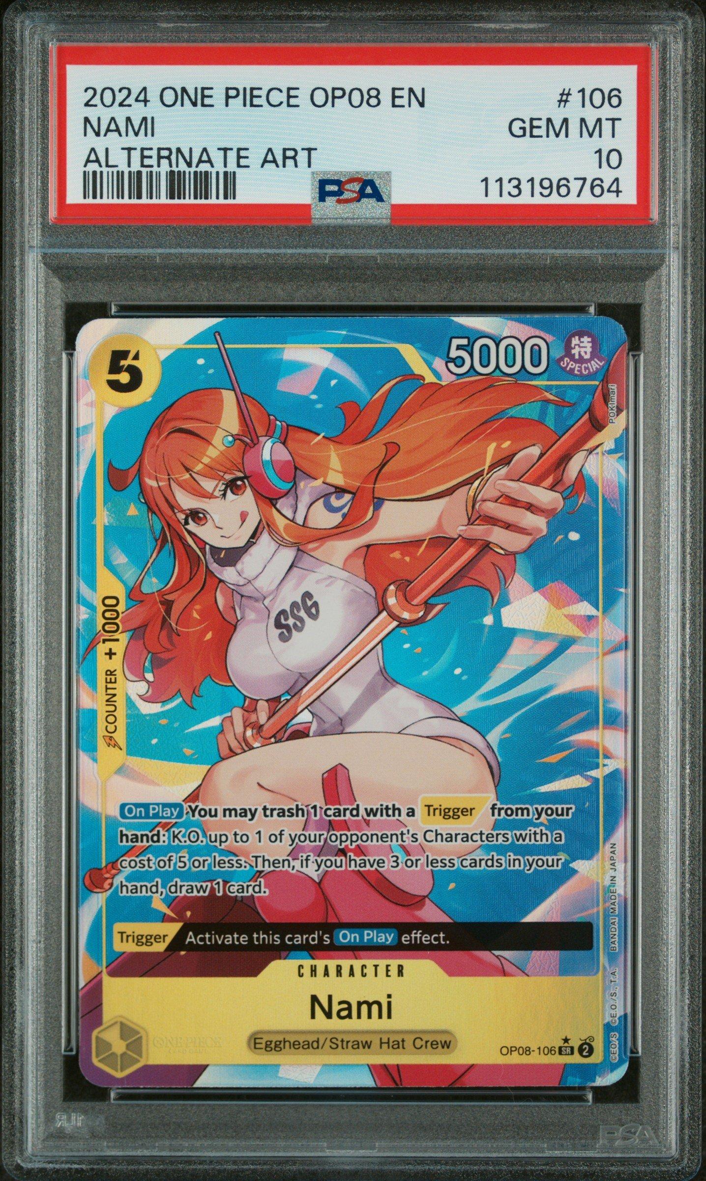 2024 One Piece Op08-two Legends 106 Nami Alternate Art PSA 10