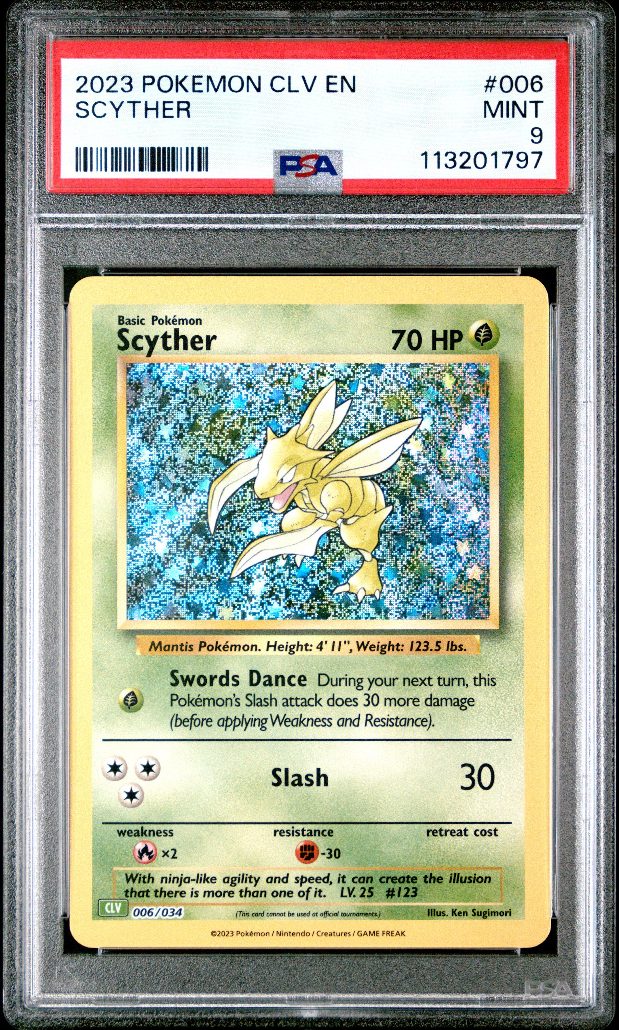 2023 Pokemon Clv-trading Card Game Classic Venusaur & Lugia Ex Deck 006 Scyther PSA 9