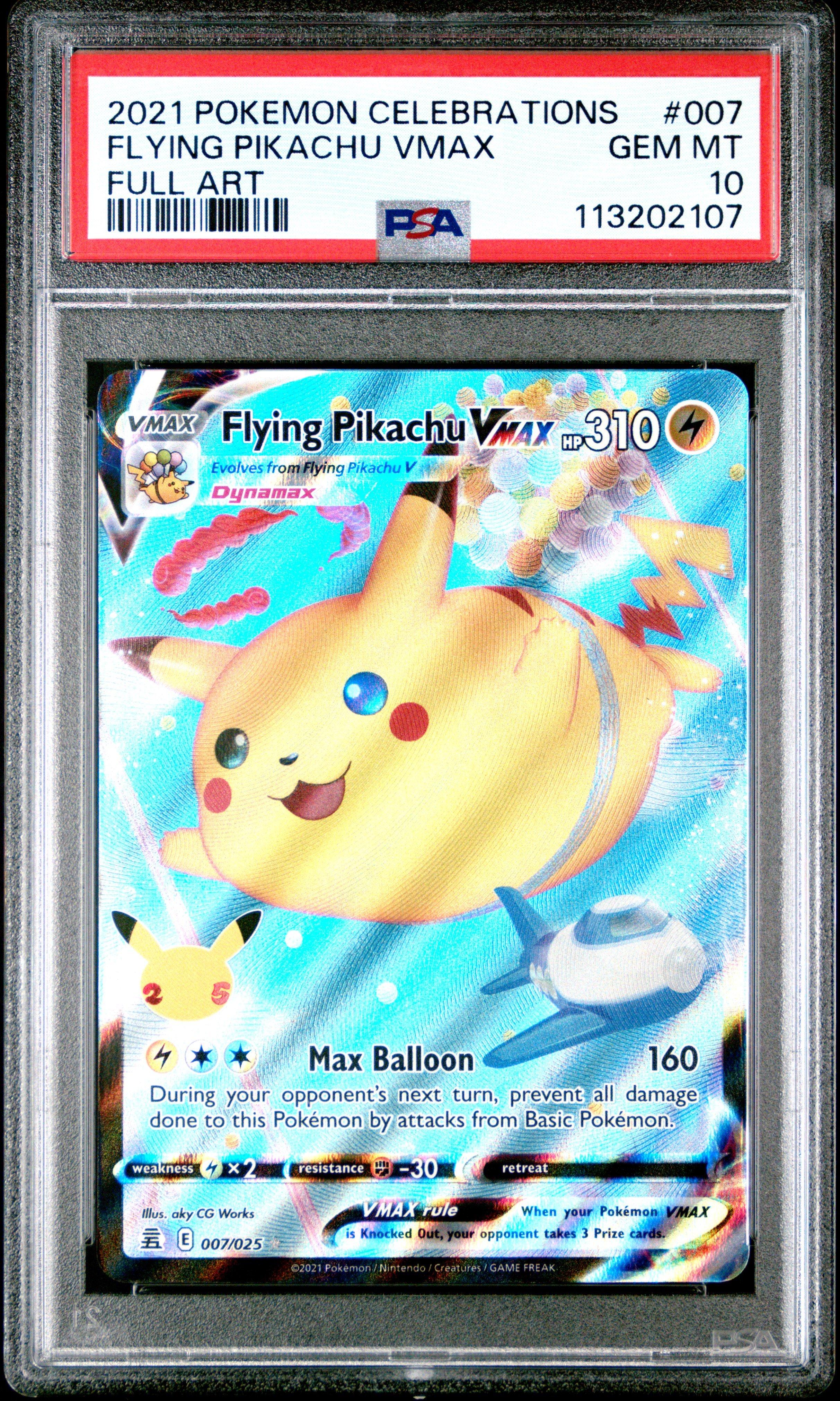 2021 Pokemon Celebrations 007 Full Art/flying Pikachu Vmax PSA 10
