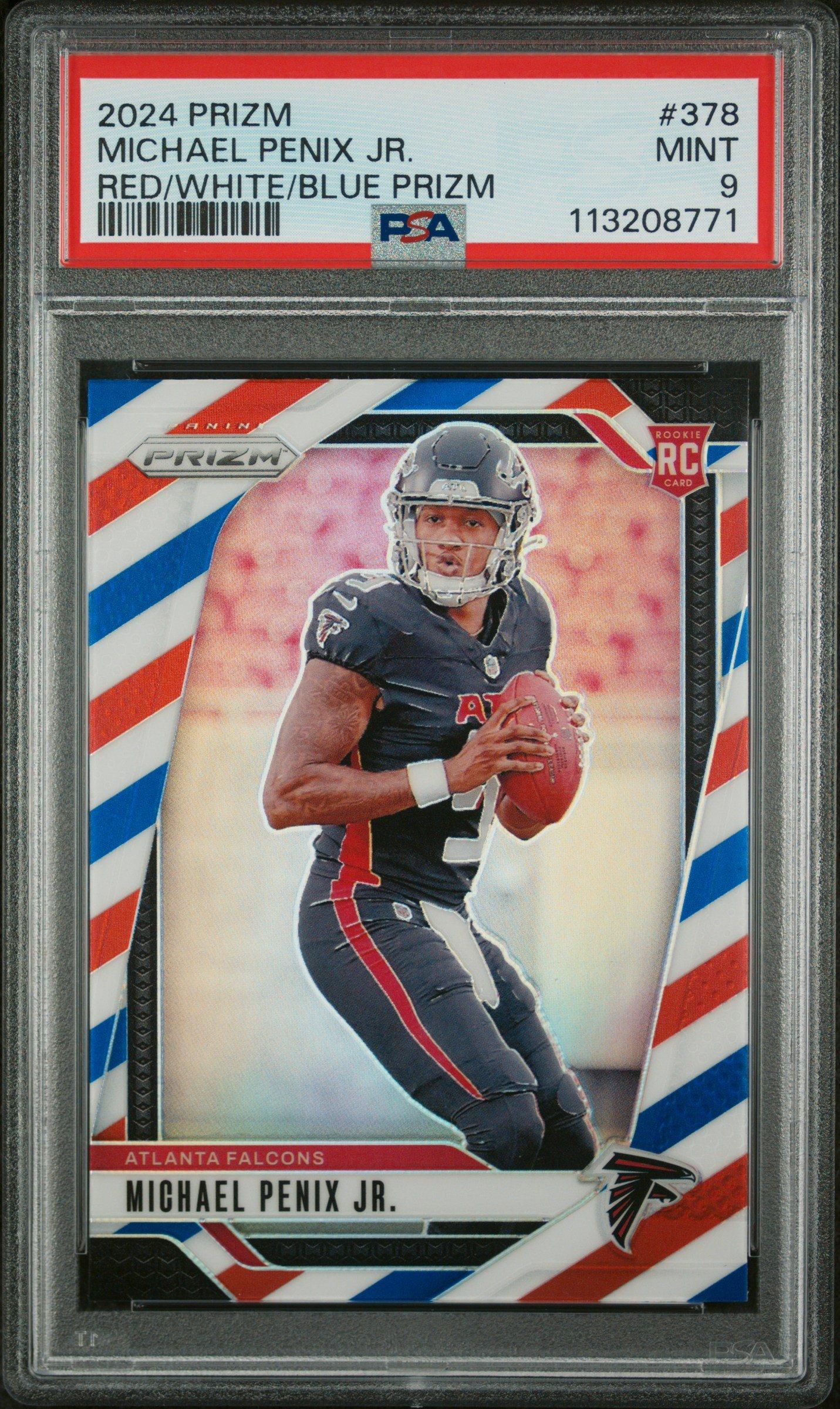 2024 Panini Prizm 378 Michael Penix Jr. Red/white/blue Prizm PSA 9