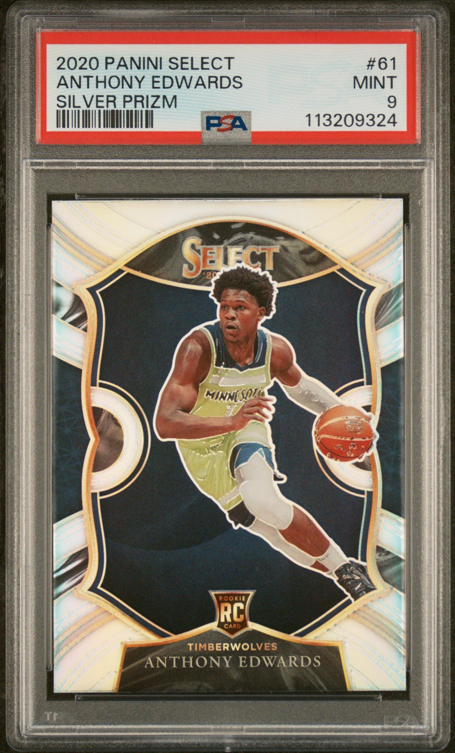 2020 Panini Select 61 Anthony Edwards Silver Prizm PSA