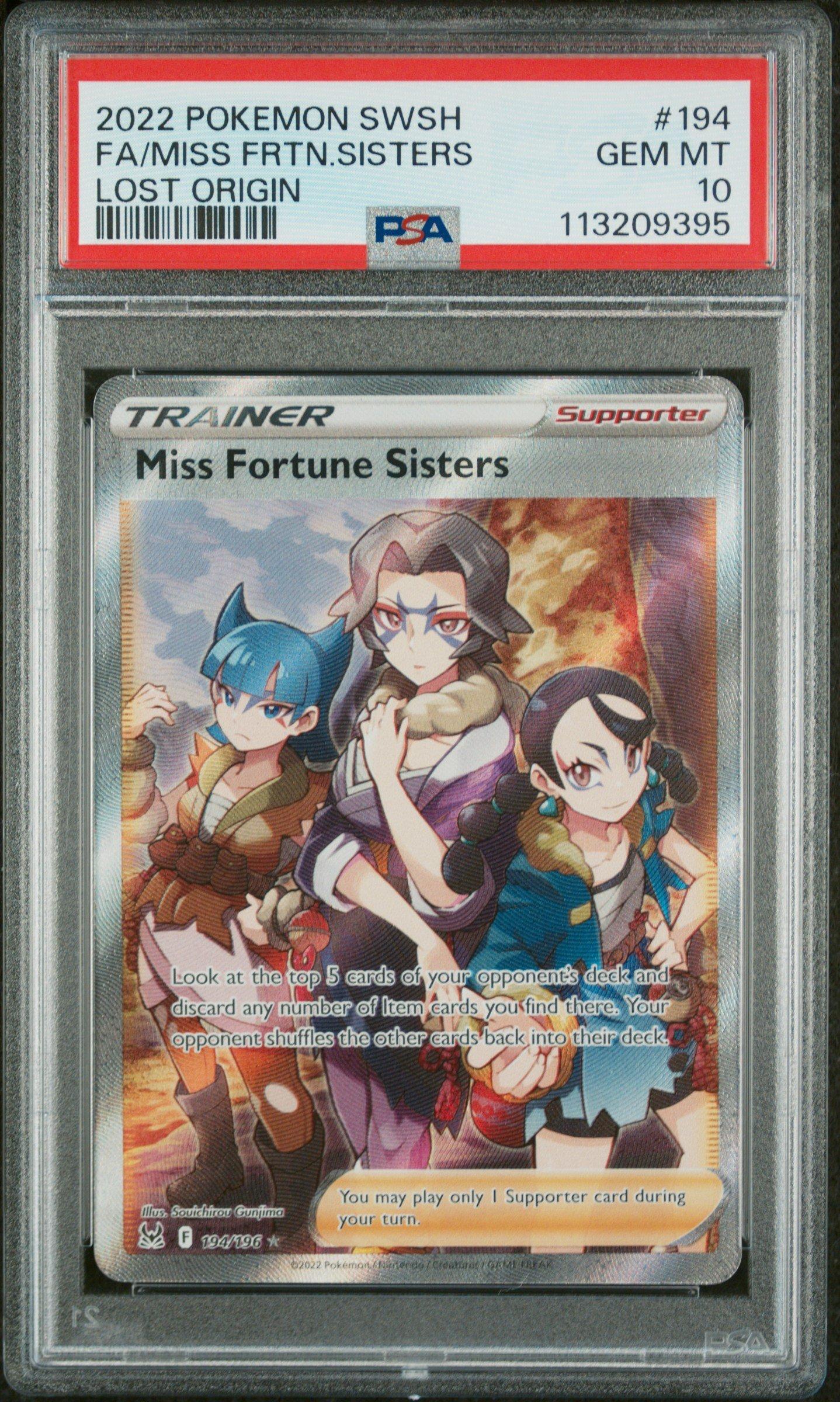 2022 Pokemon Sword & Shield Lost Origin 194 Full Art/miss Fortune Sisters PSA