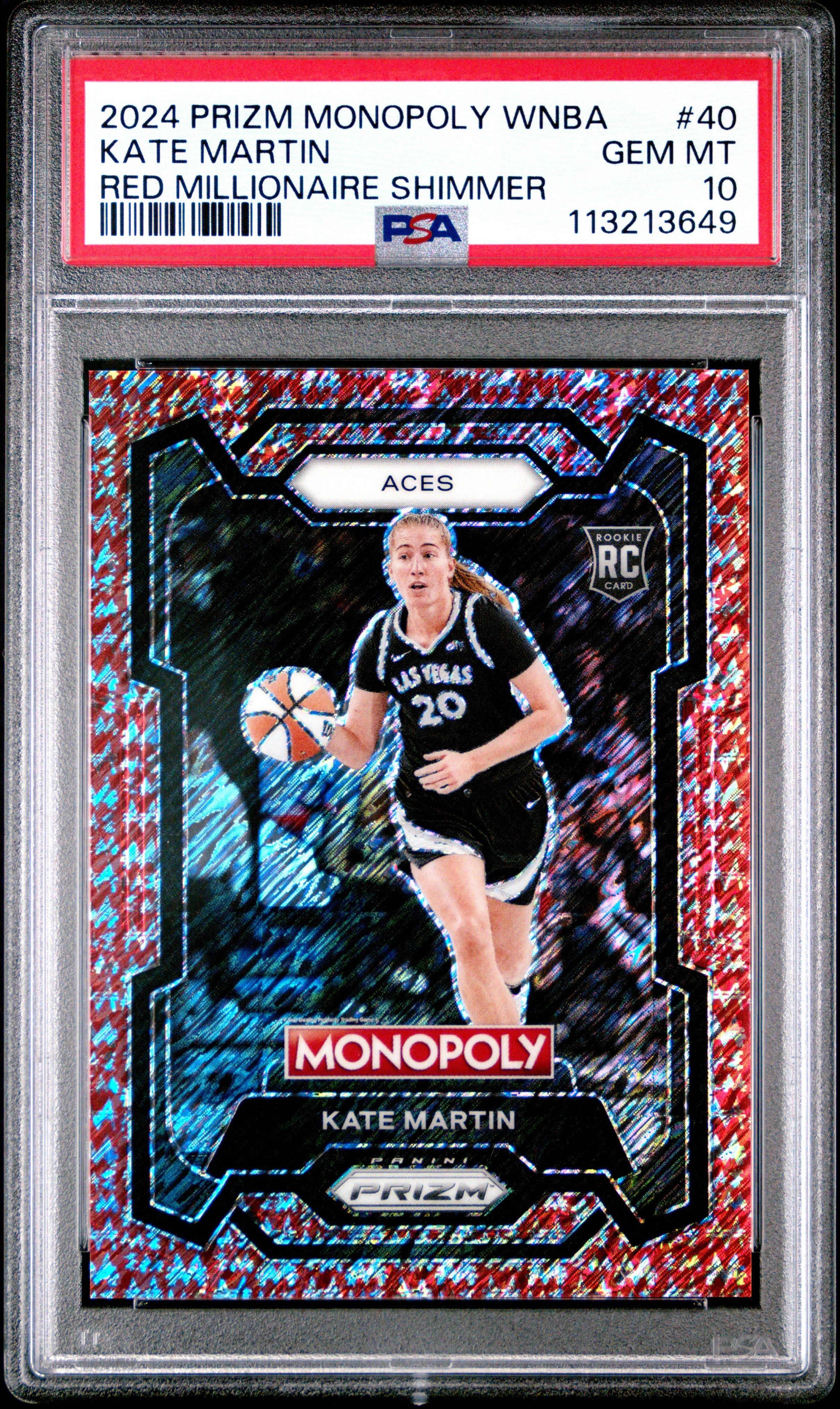 2024 Panini Prizm Monopoly Wnba 40 Kate Martin Red Millionaire Shimmer PSA 10