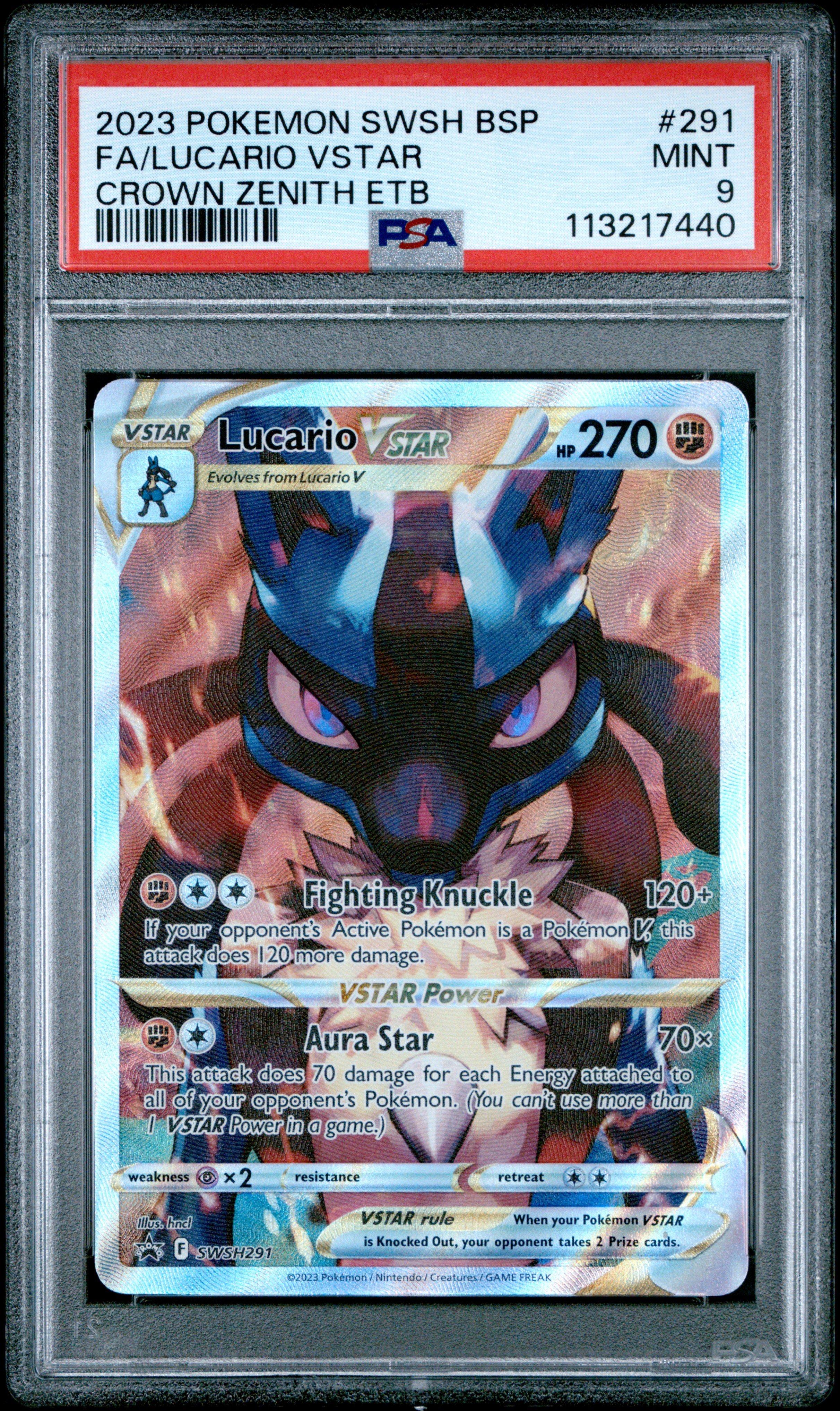2023 Pokemon Swsh Black Star Promo 291 Full Art/lucario Vstar