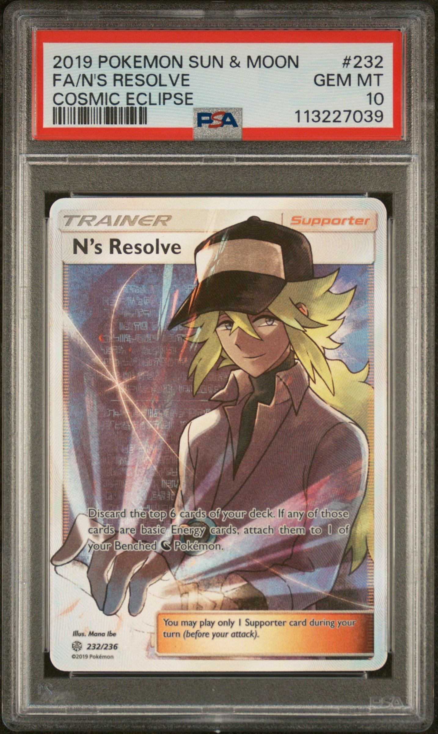 2019 Pokemon Sun & Moon Cosmic Eclipse 232 Full Art/n's Resolve