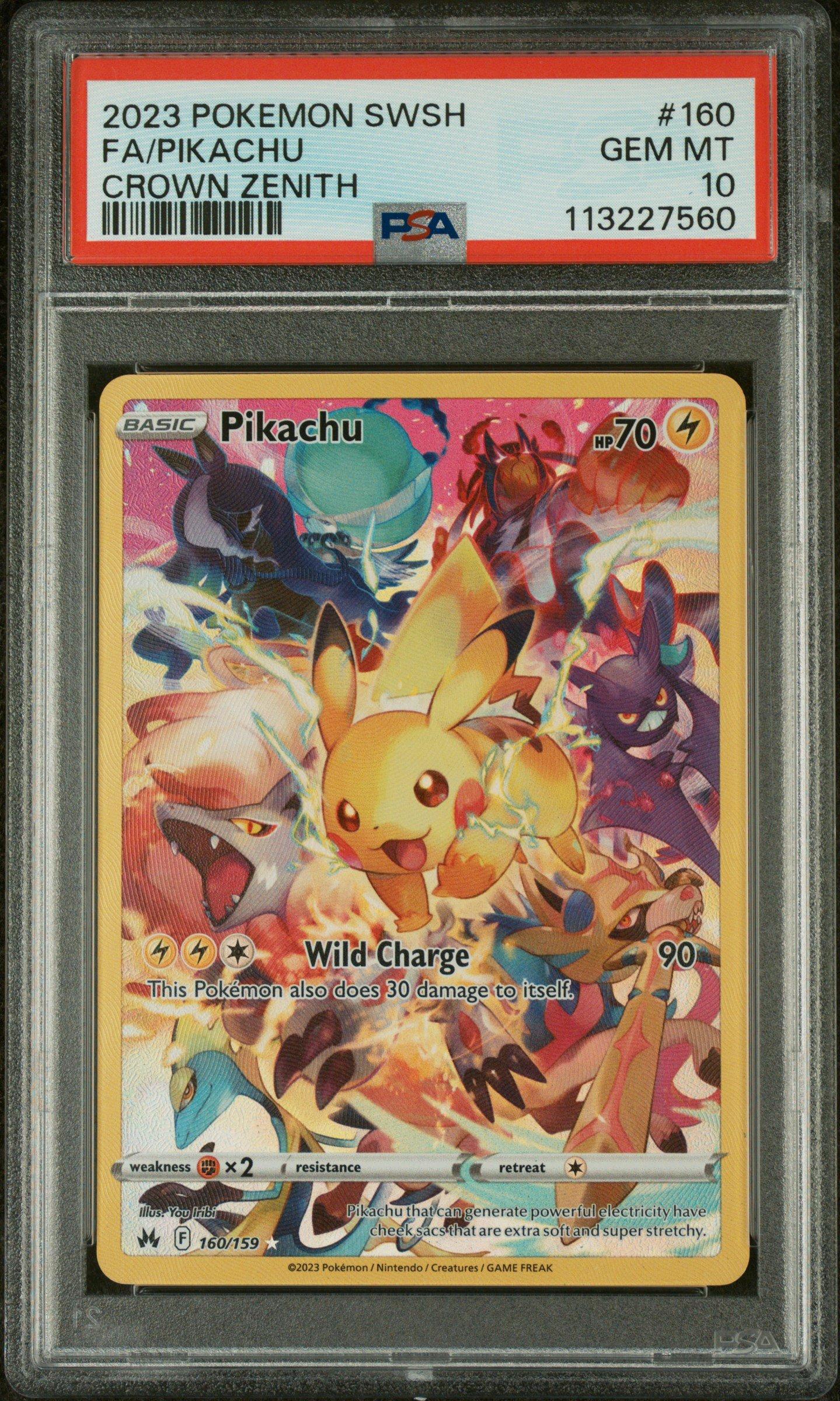 2023 Pokemon Sword And Shield Crown Zenith 160 Full Art/pikachu