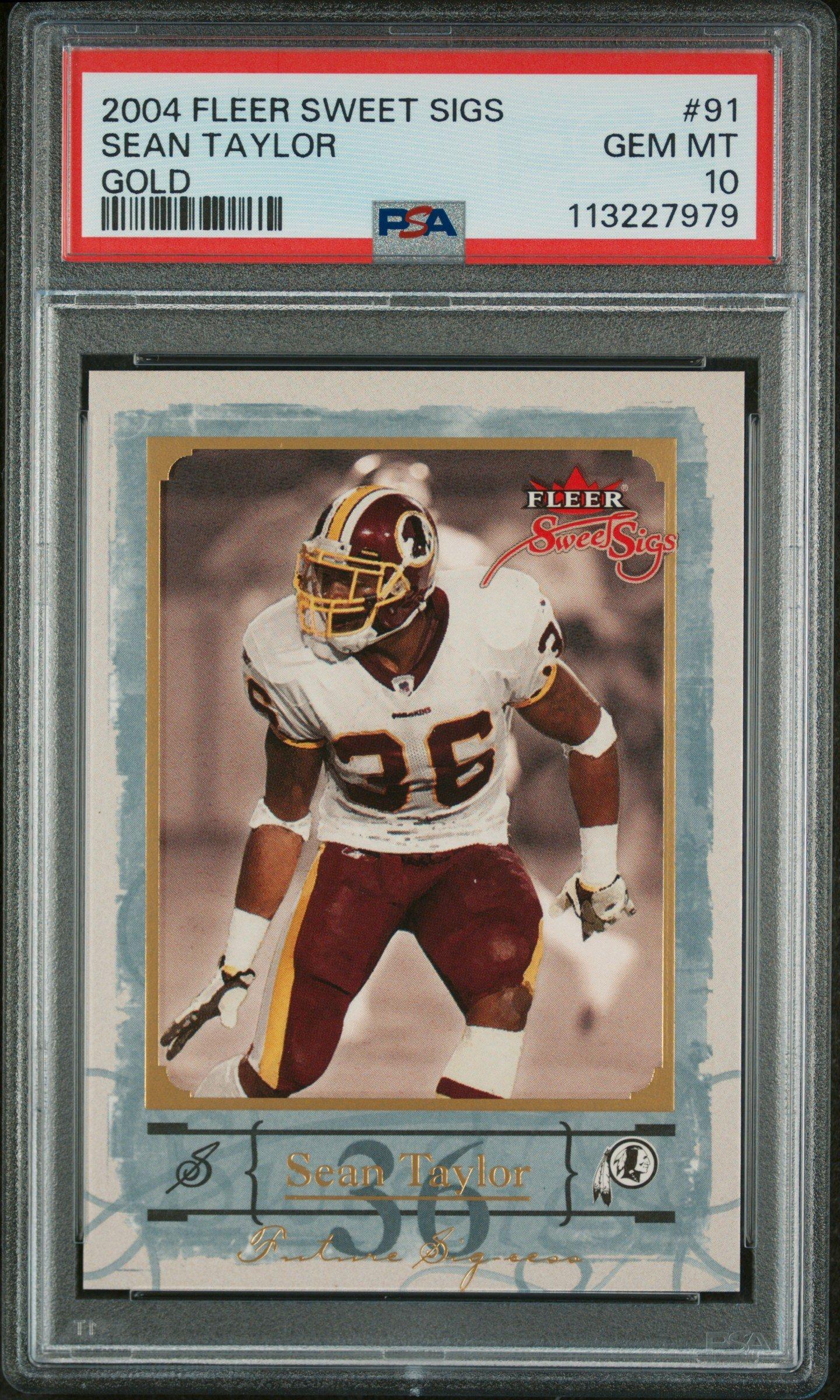 2004 Fleer Sweet Sigs 91 Sean Taylor Gold PSA 10