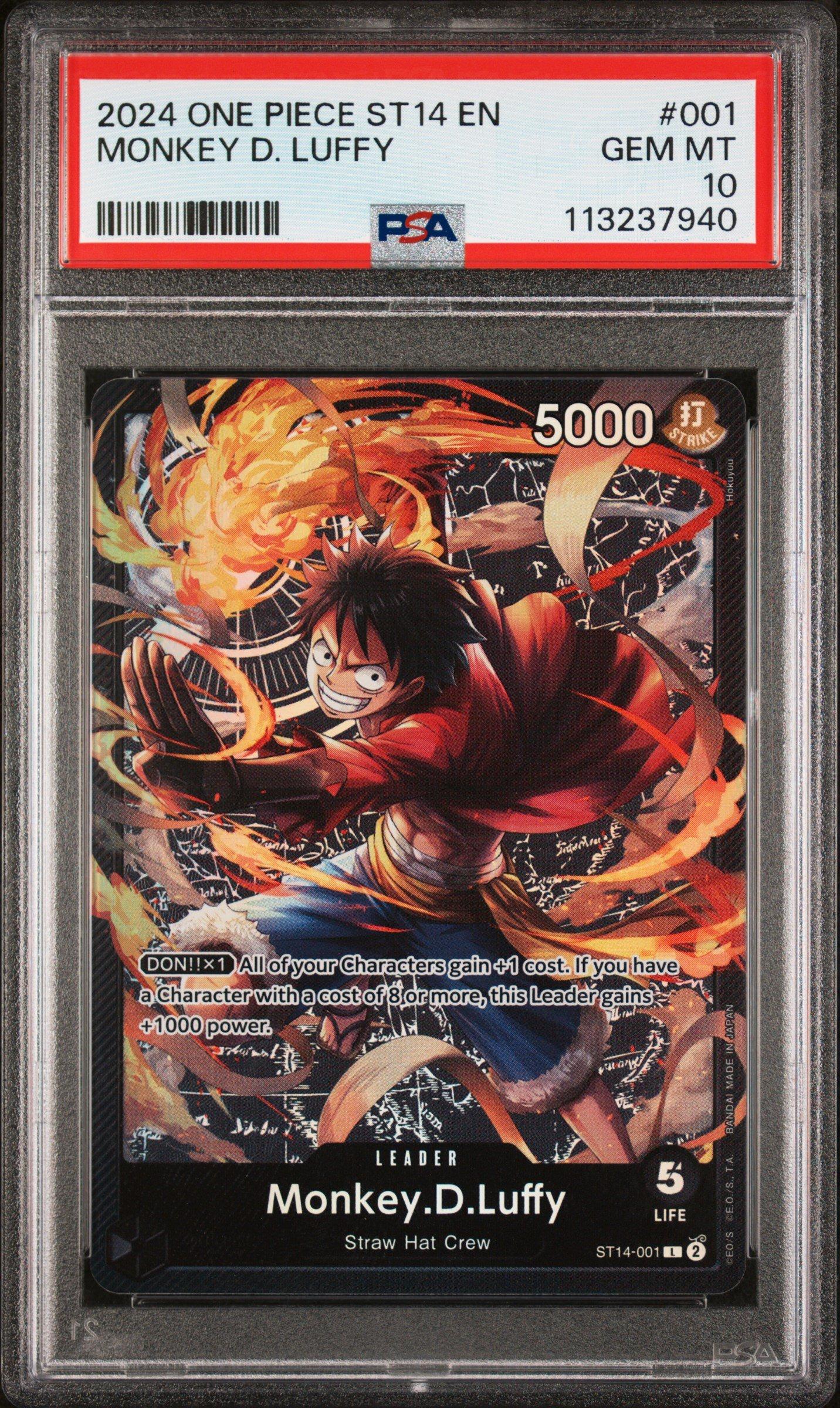 2024 One Piece Starter Deck St14-3d2y 001 Monkey D. Luffy PSA 10