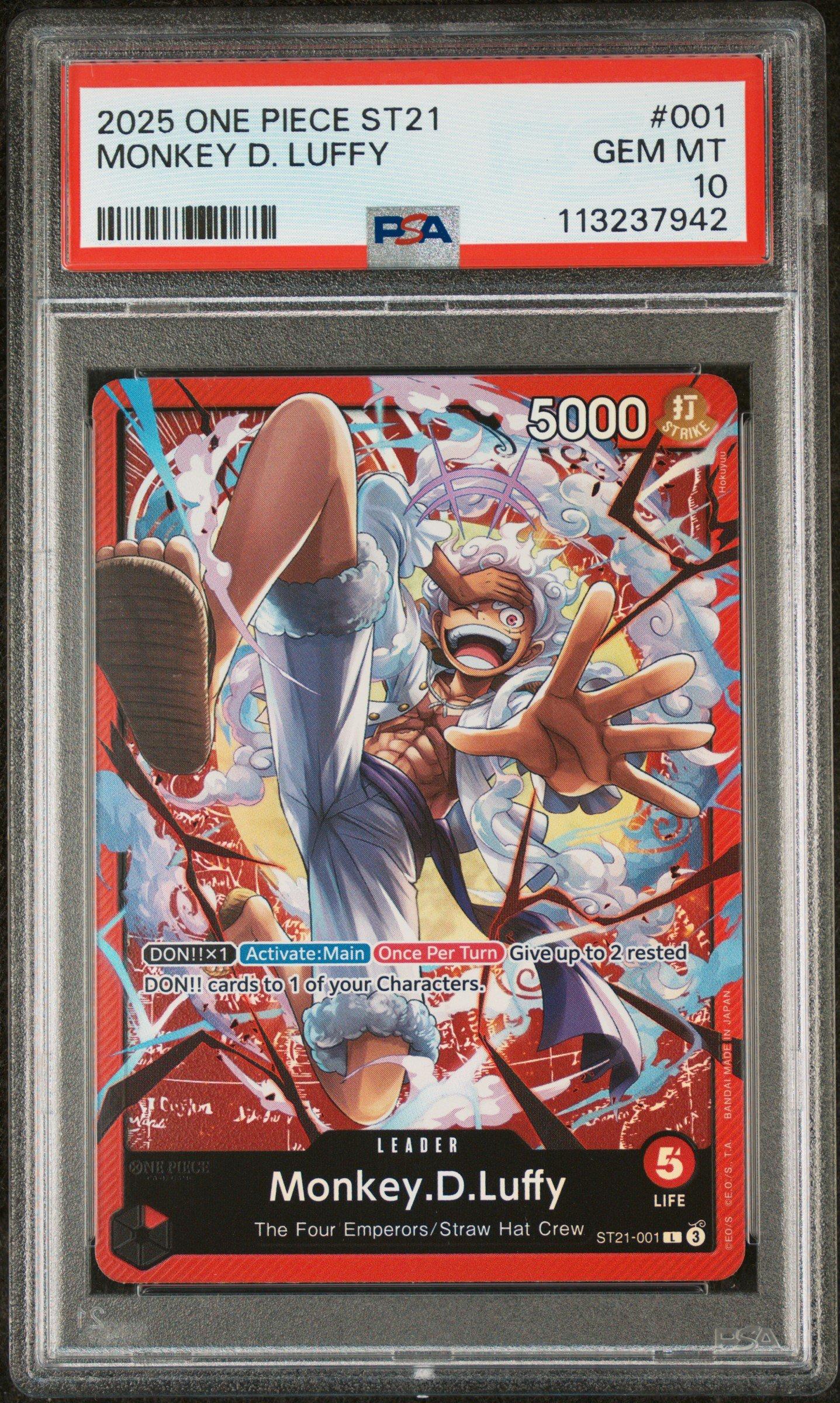 2025 One Piece Starter Deck St21-ex Gear 5 001 Monkey D. Luffy PSA 10