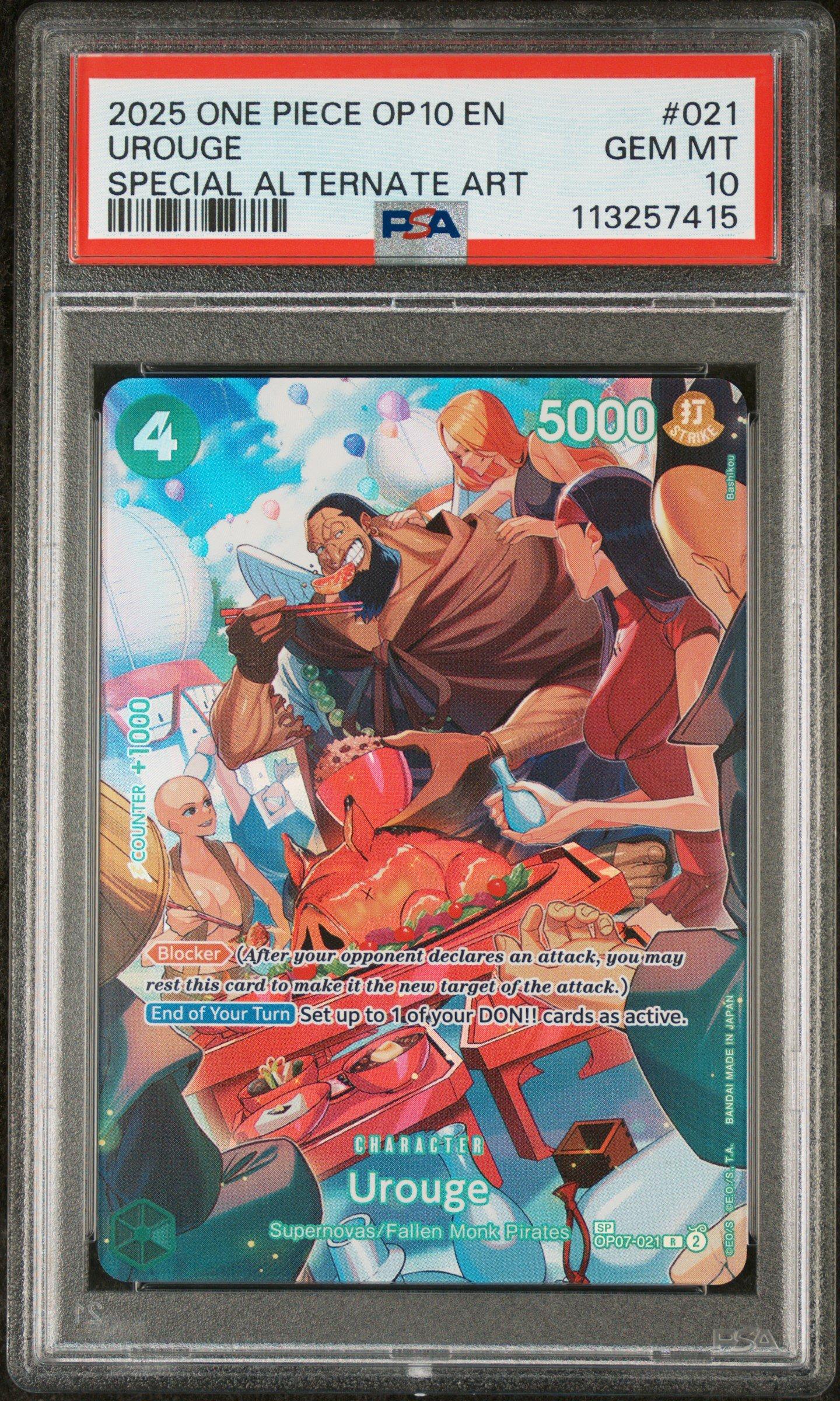 2025 One Piece Op10-royal Blood 021 Urouge Special Alternate Art PSA 10