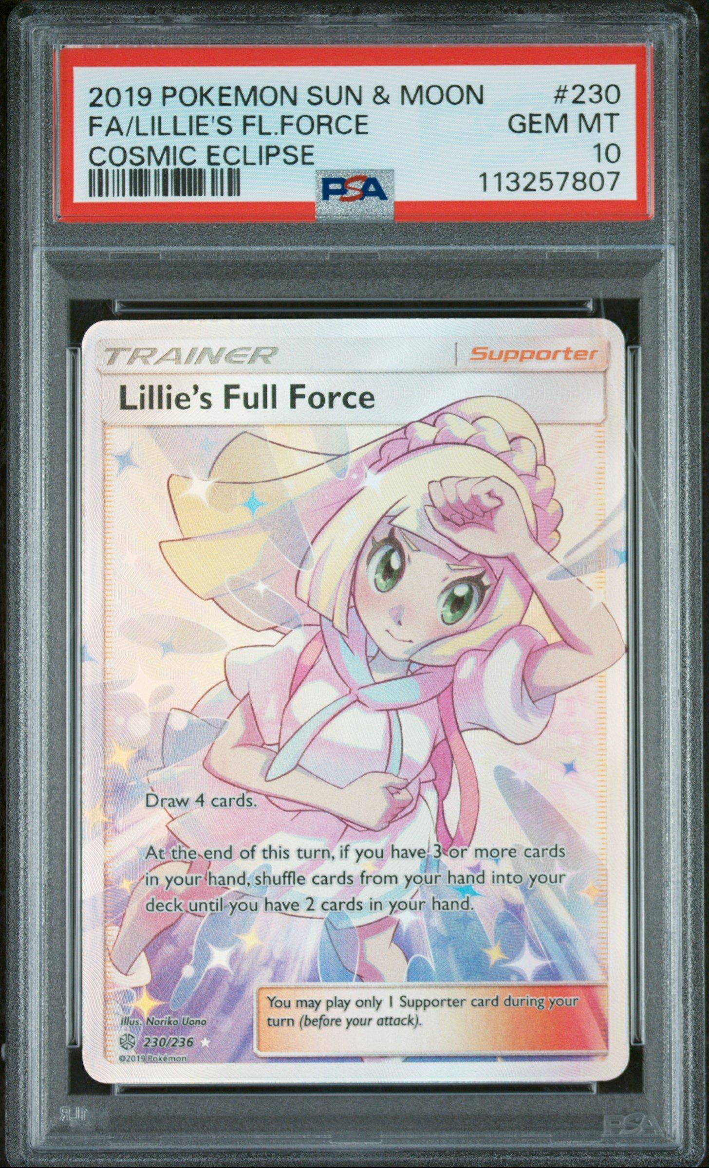 2019 Pokemon Sun & Moon Cosmic Eclipse 230 Full Art/lillie's Full