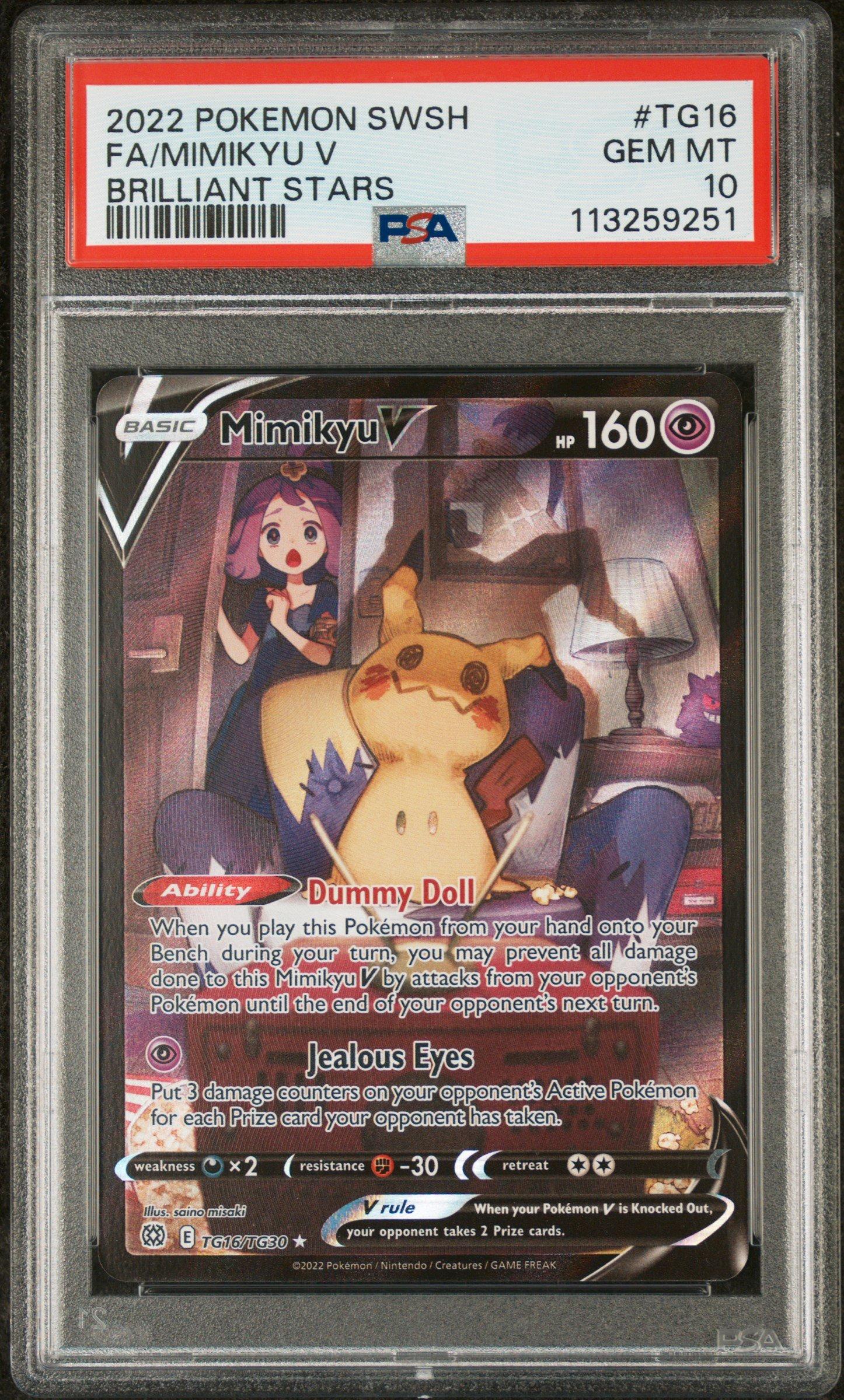 2022 Pokemon Sword & Shield Brilliant Stars Tg16 Full Art/mimikyu