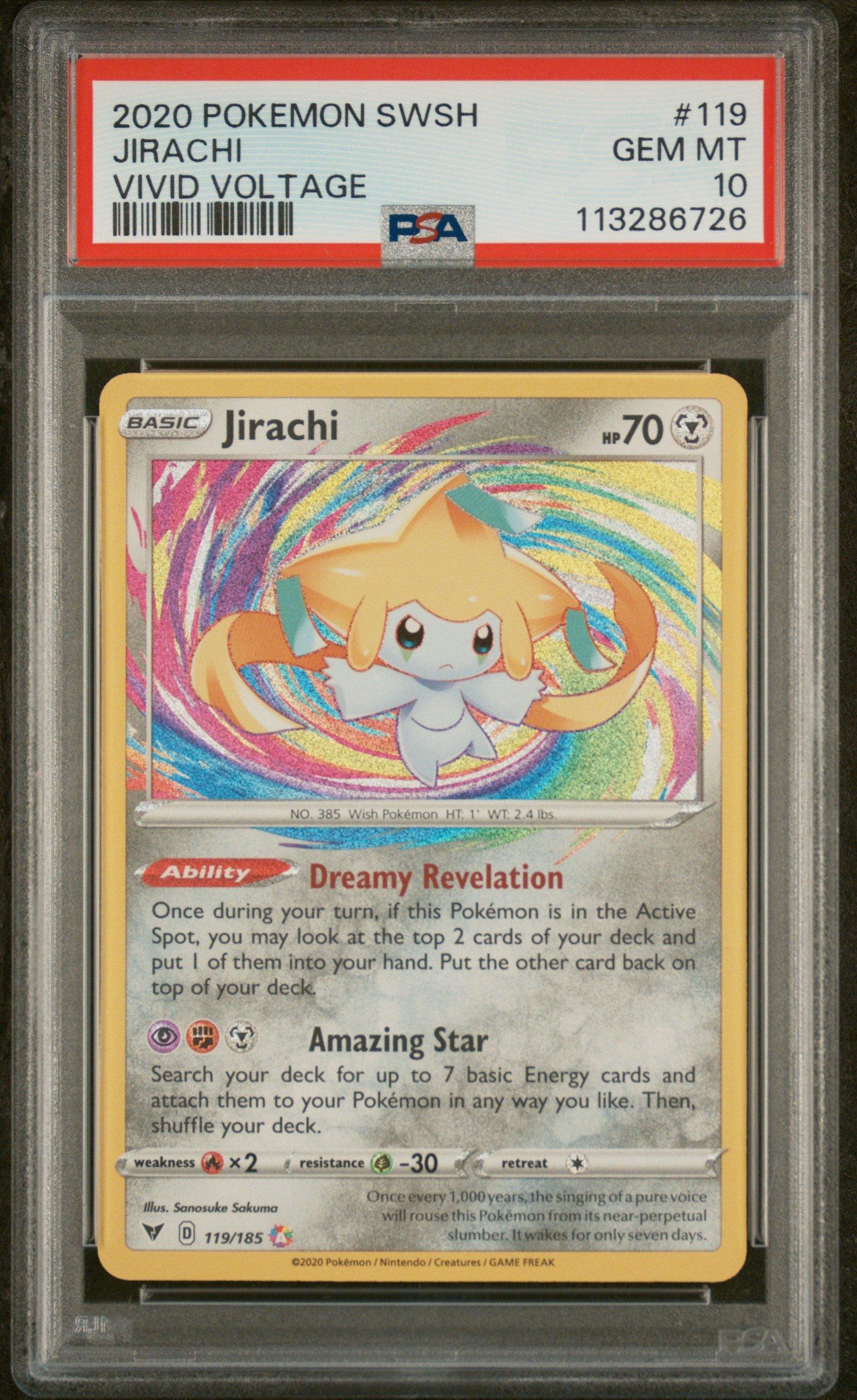 2020 Pokemon Sword & Shield Vivid Voltage 119 Jirachi PSA 10