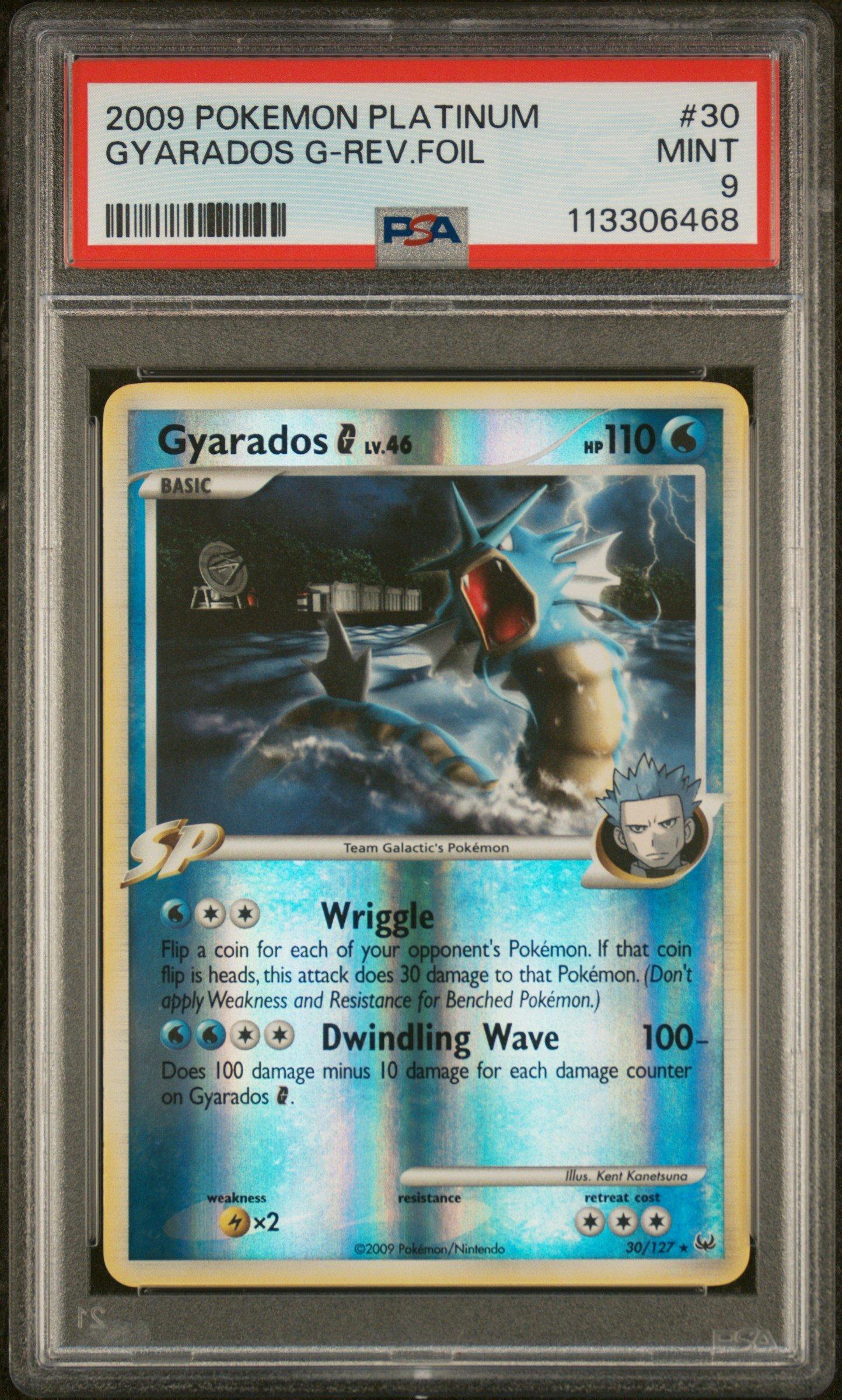 2009 Pokemon Platinum 30 Gyarados G-reverse Foil PSA 9