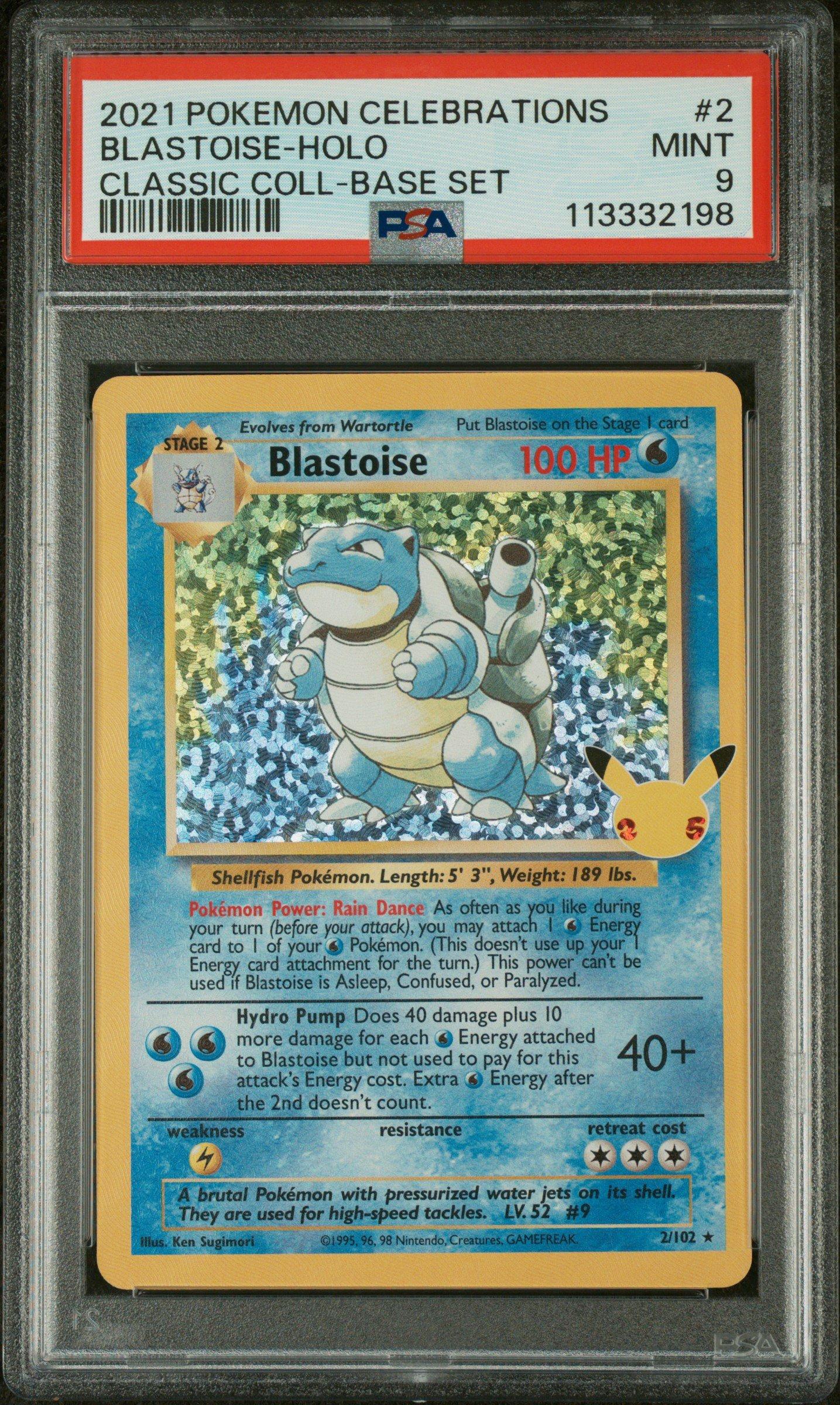 blastoise graded card 2021 Pokemon Celebrations Classic Collection 2 Blastoise-holo PSA 9 Graded  Card