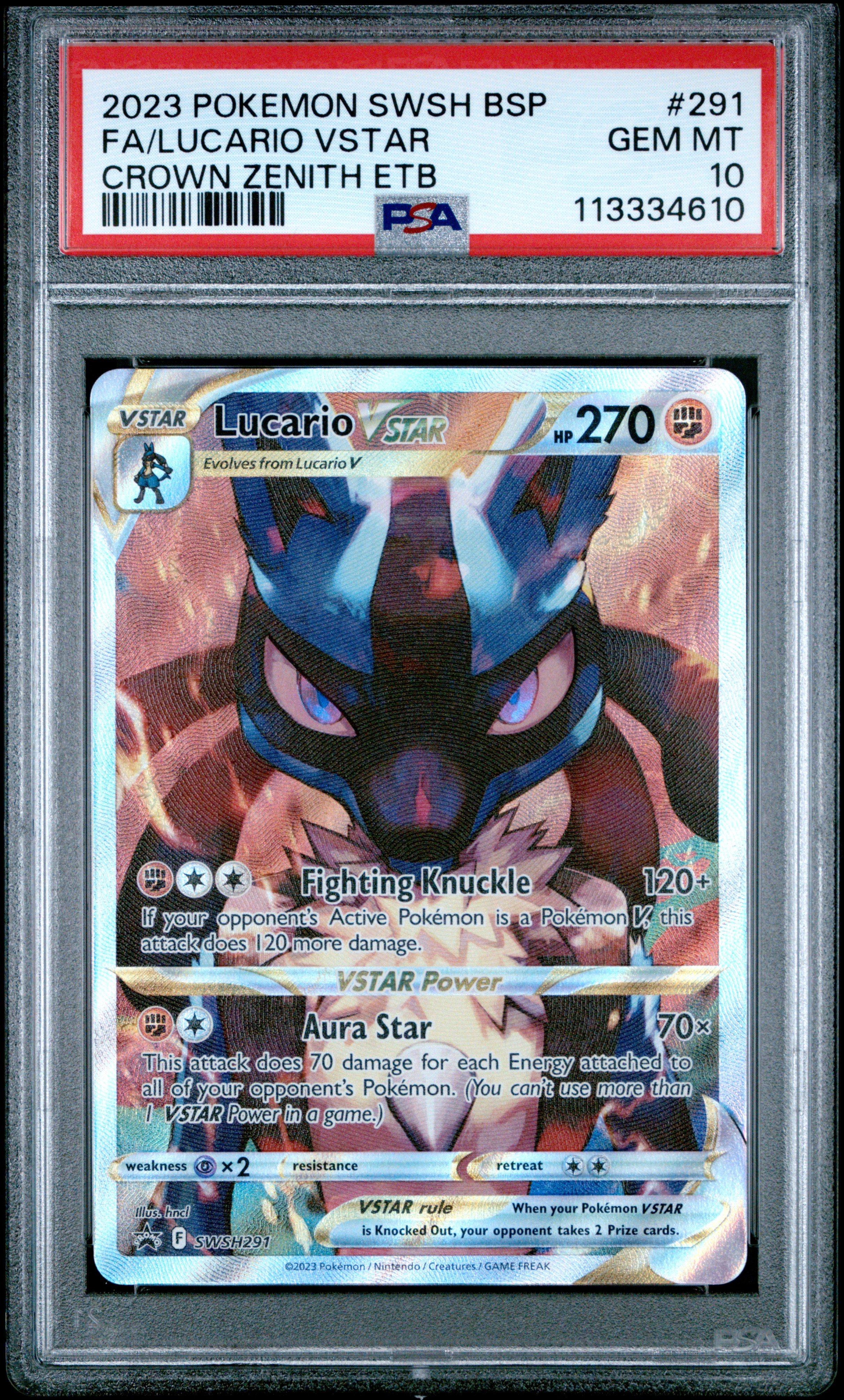2023 Pokemon Swsh Black Star Promo 291 Full Art/lucario Vstar