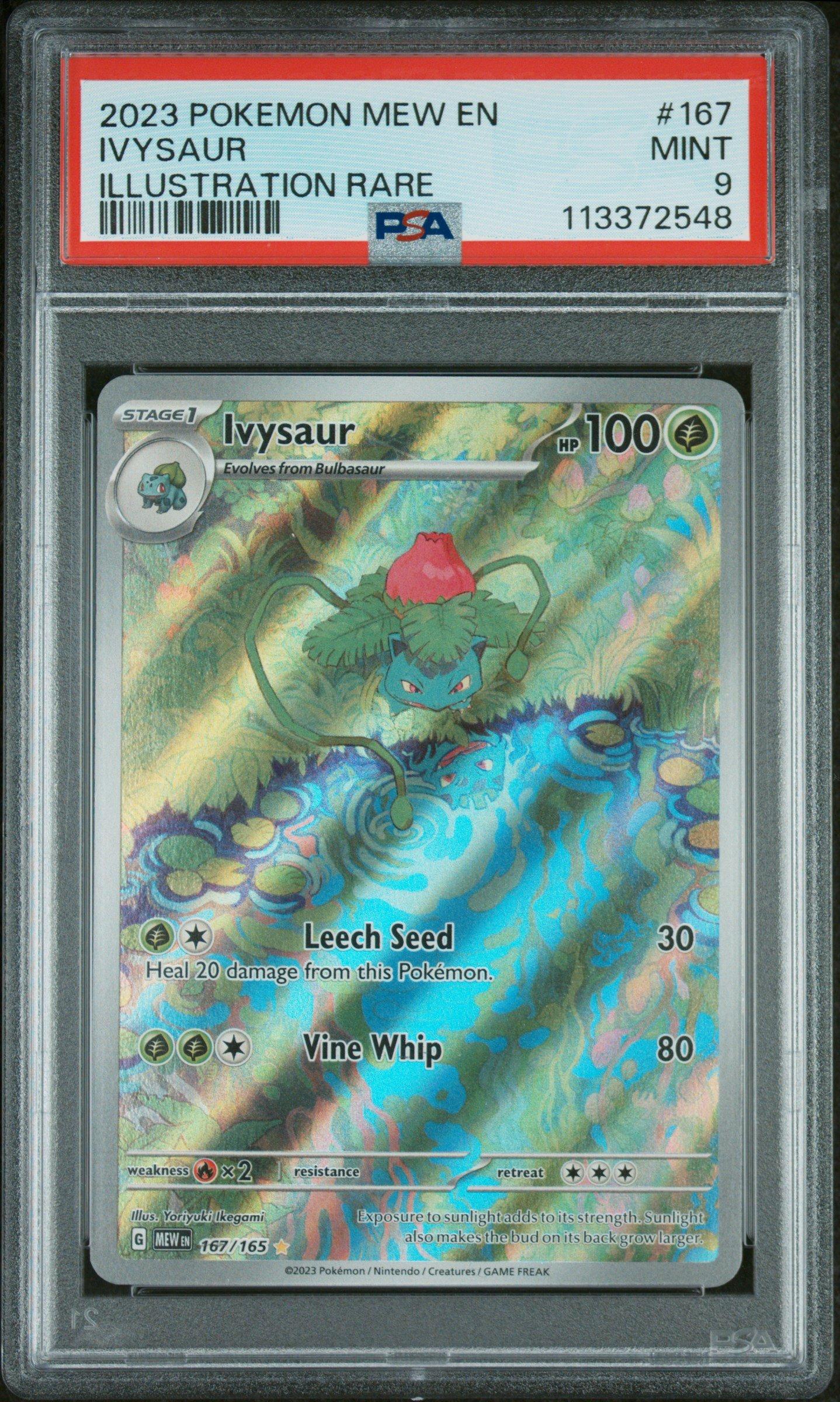 2023 Pokemon Mew En-151 167 Ivysaur Illustration Rare PSA 9 Graded