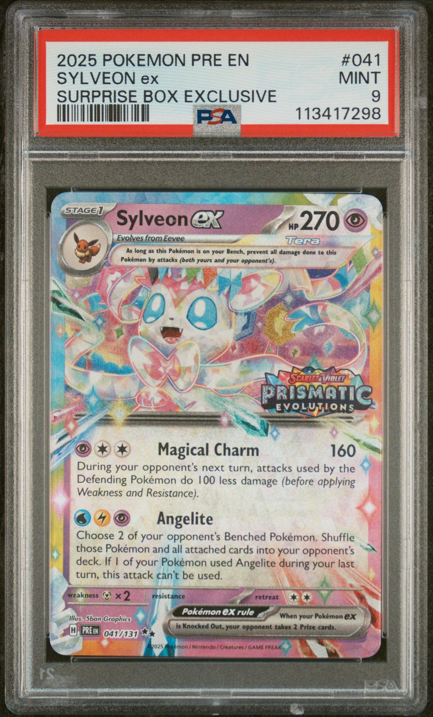 2025 Pokemon Pre En-prismatic Evolutions 041 Sylveon Ex Surprise