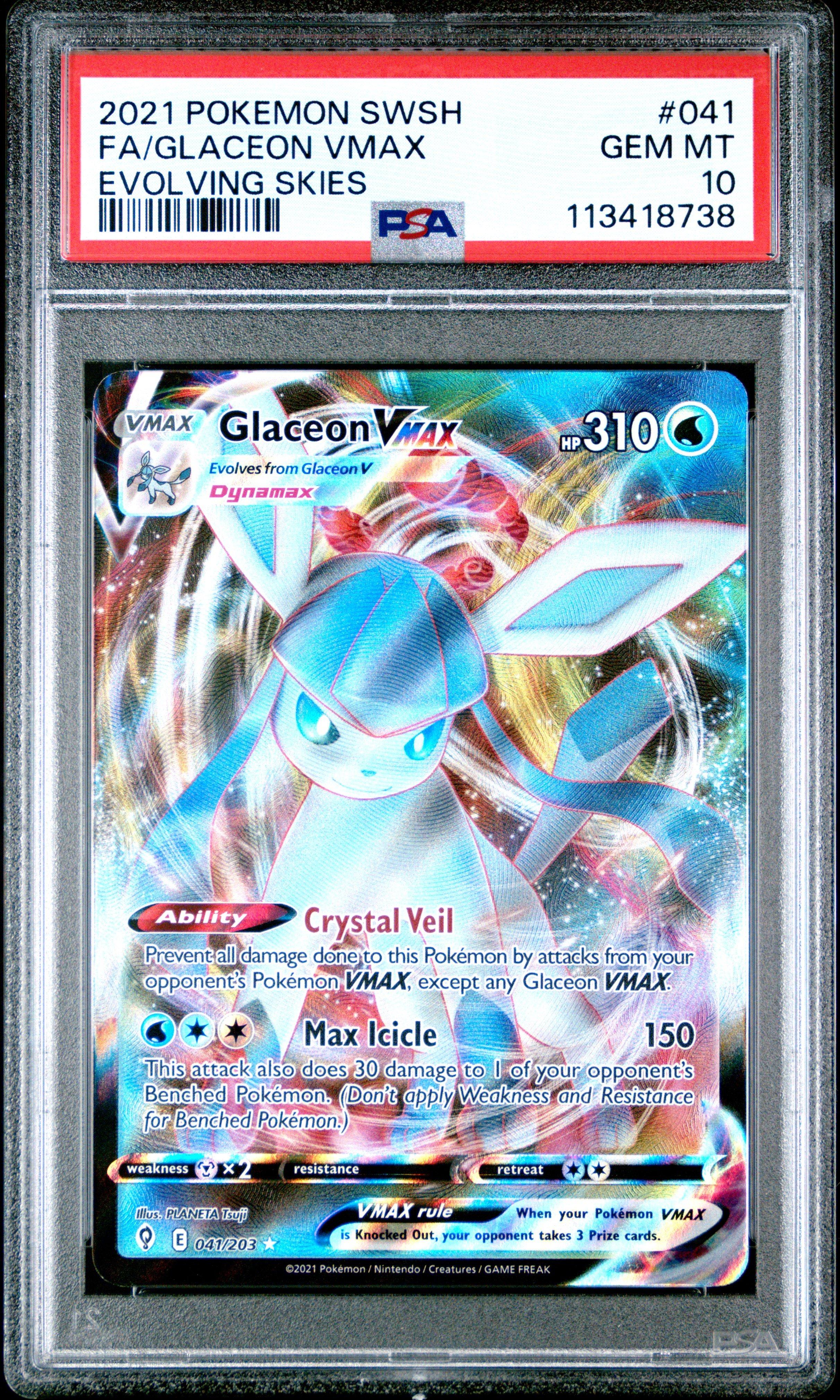 2021 Pokemon Sword & Shield Evolving Skies 041 Full Art/glaceon