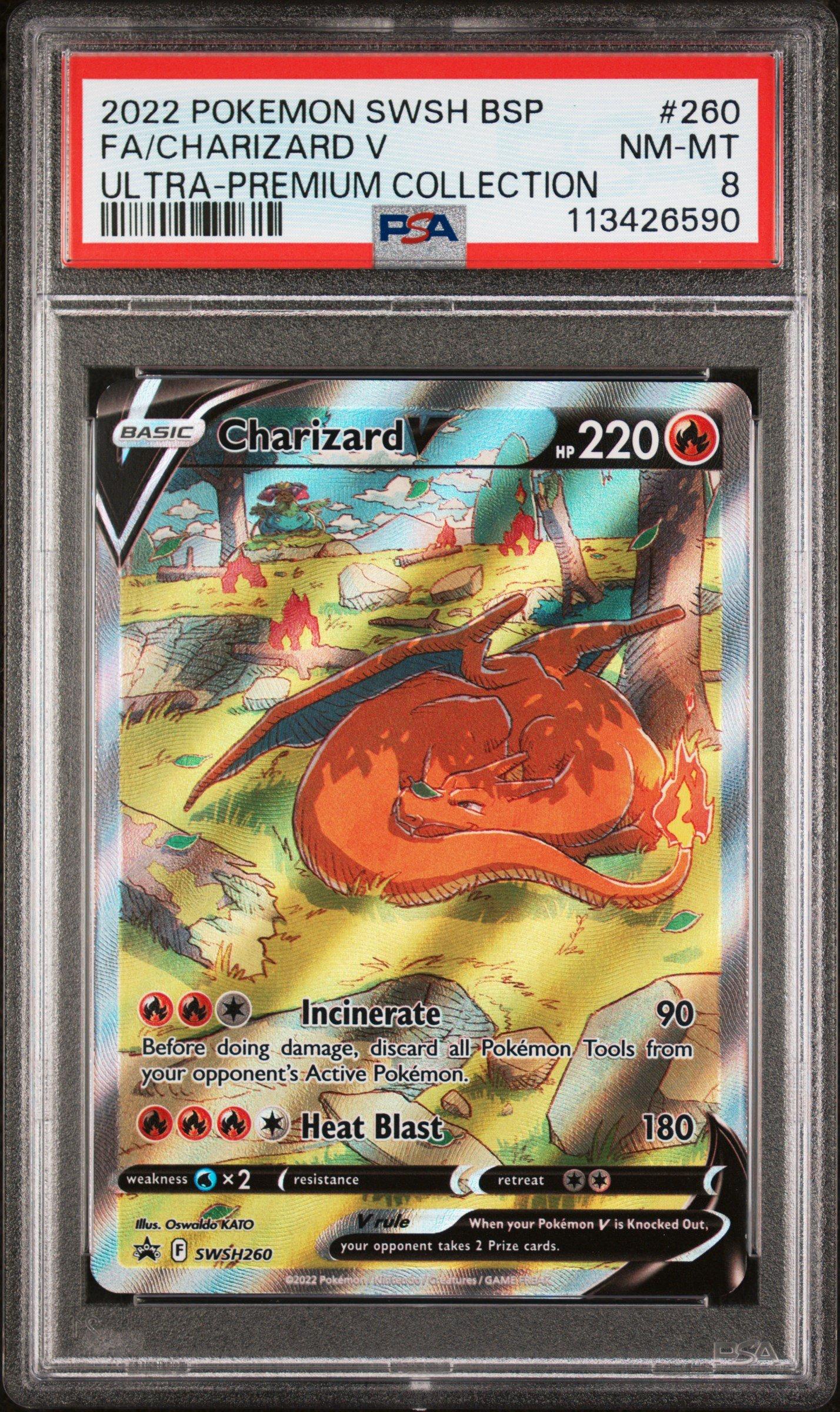 2022 Pokemon Swsh Black Star Promo 260 Full Art/charizard V Sword & Shield  Ultra-premium Collection-charizard PSA 8