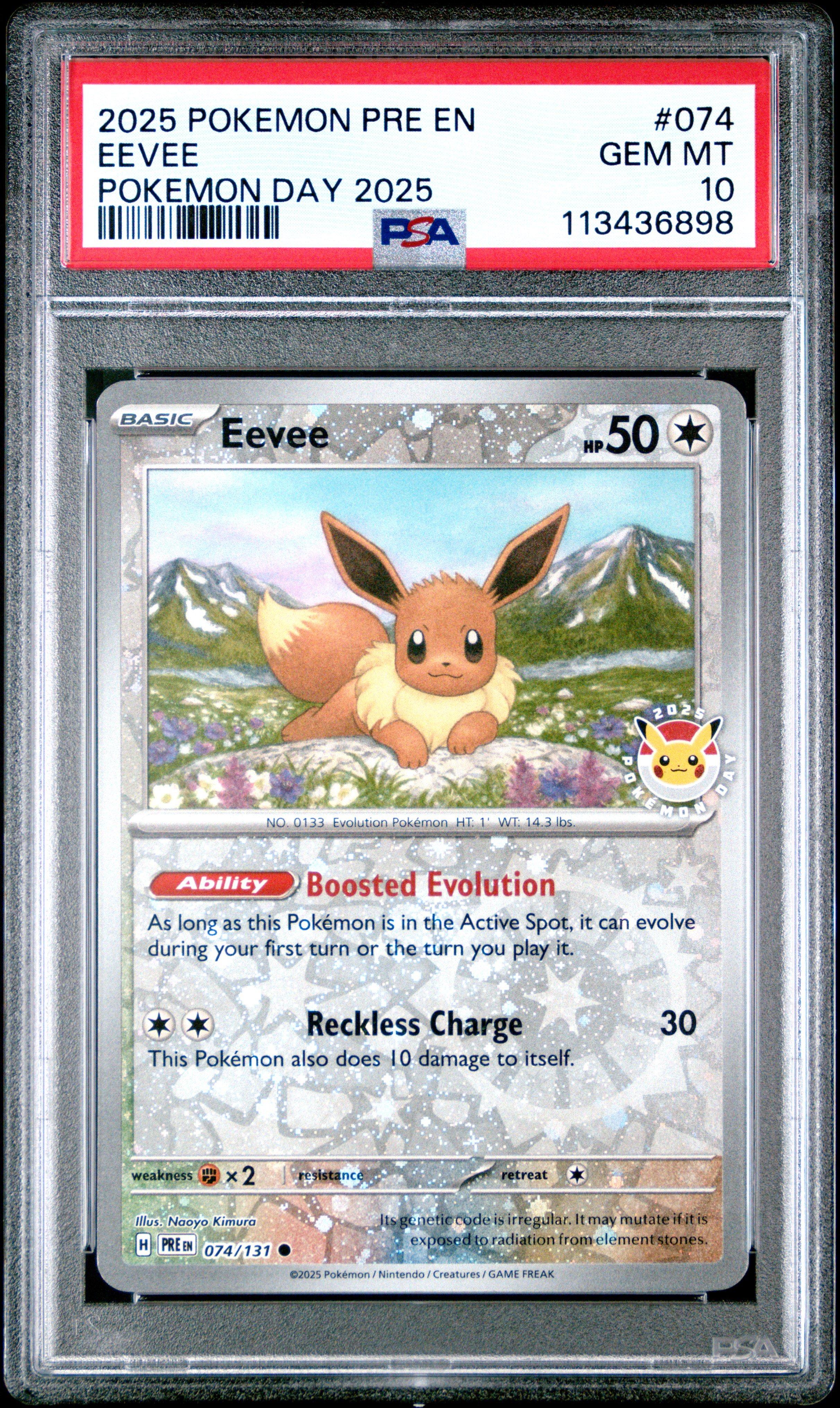 2025 Pokemon Pre En-prismatic Evolutions 074 Eevee Pokemon Day