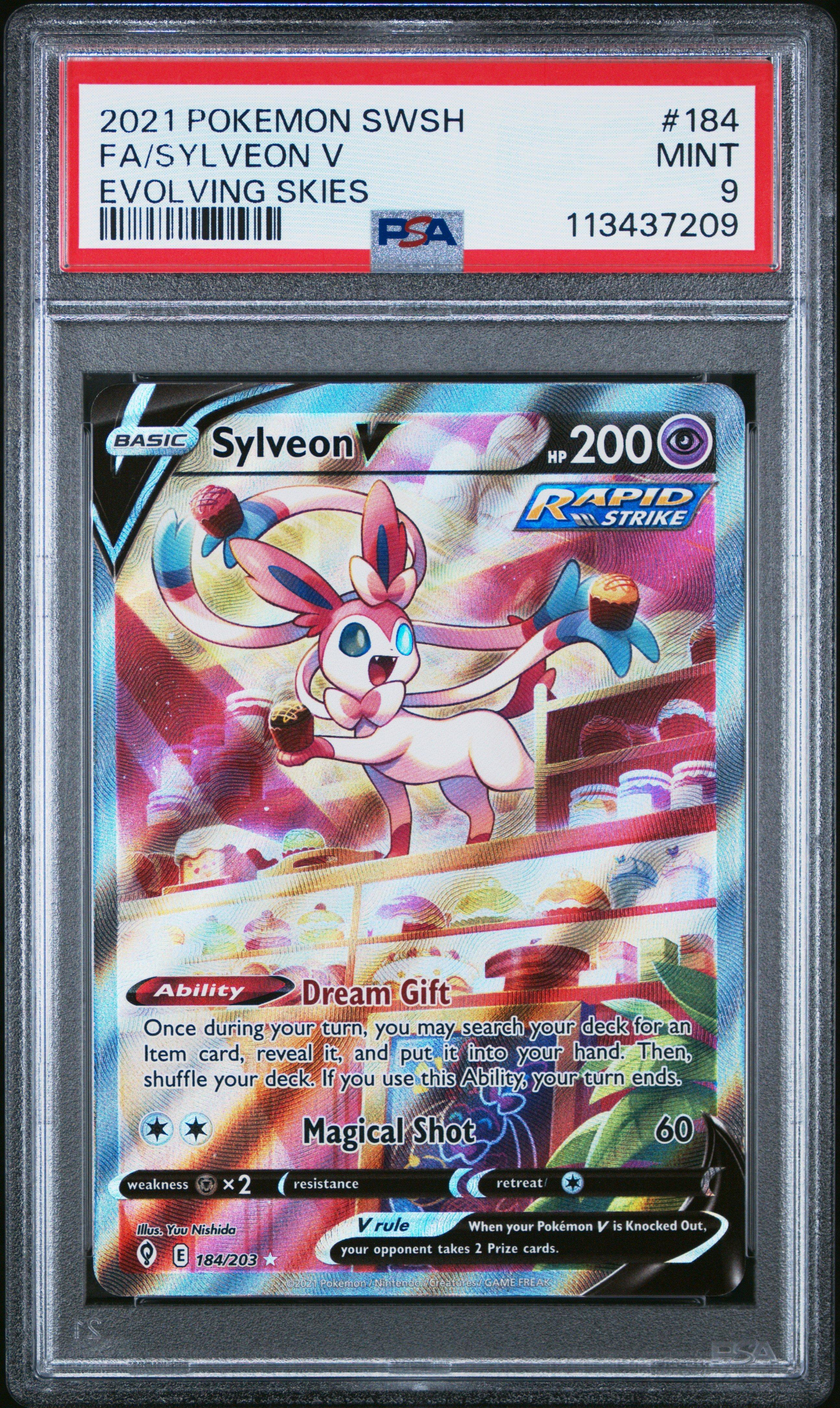 2021 Pokemon Sword & Shield Evolving Skies 184 Full Art/sylveon V PSA