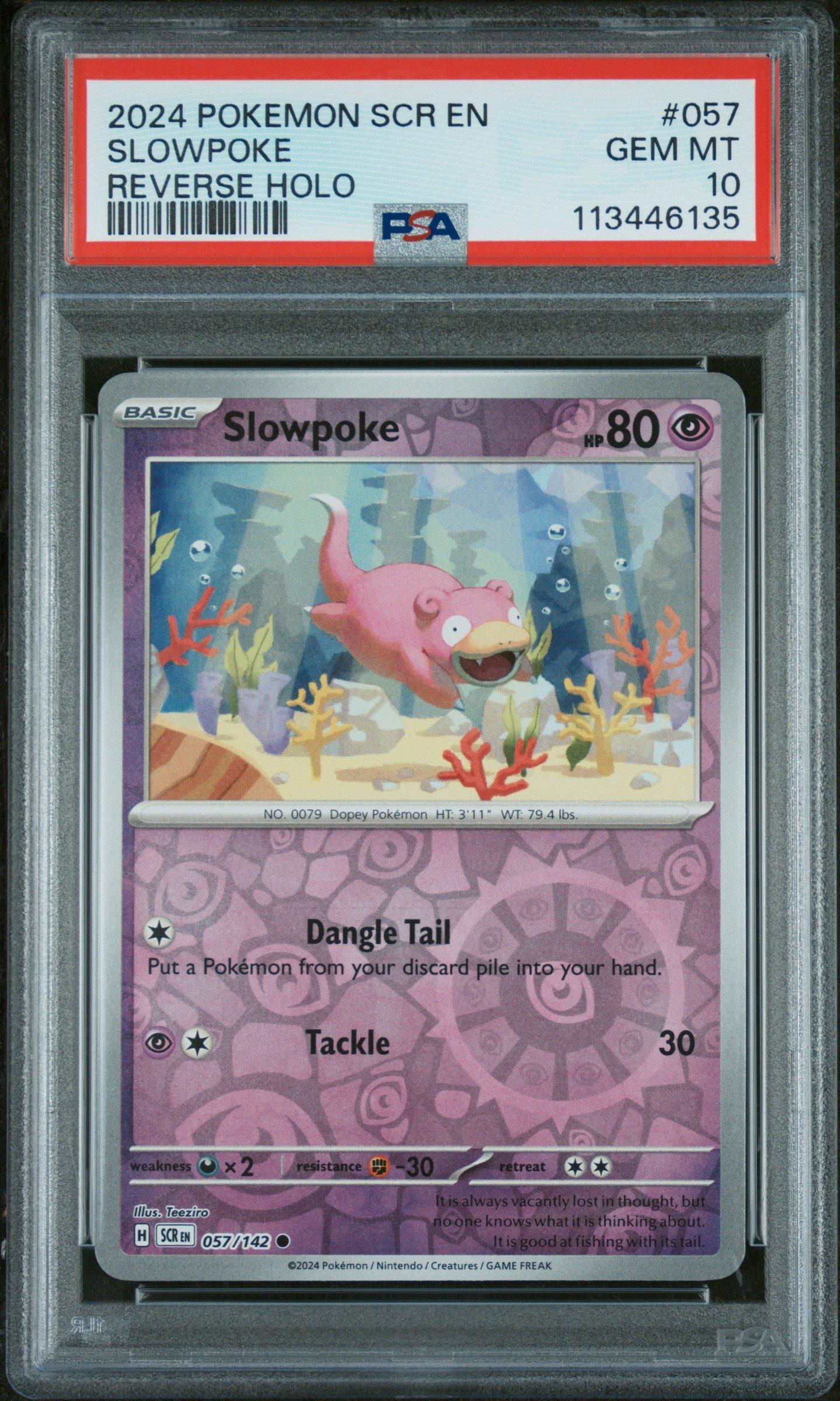 2024 Pokemon Scr En-stellar Crown 057 Slowpoke Reverse Holo PSA 10
