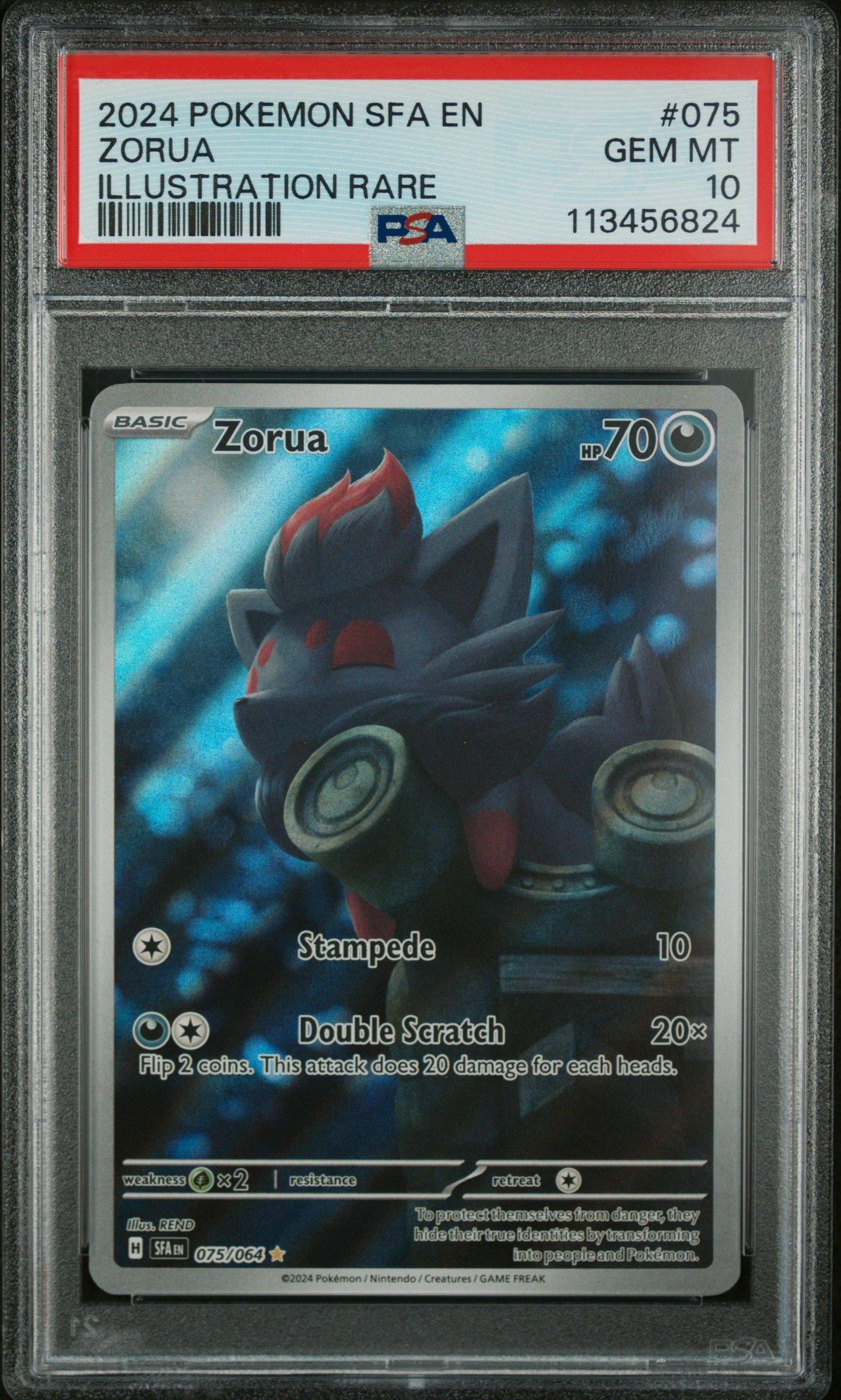 2024 Pokemon Sfa En-shrouded Fable 075 Zorua Illustration Rare PSA