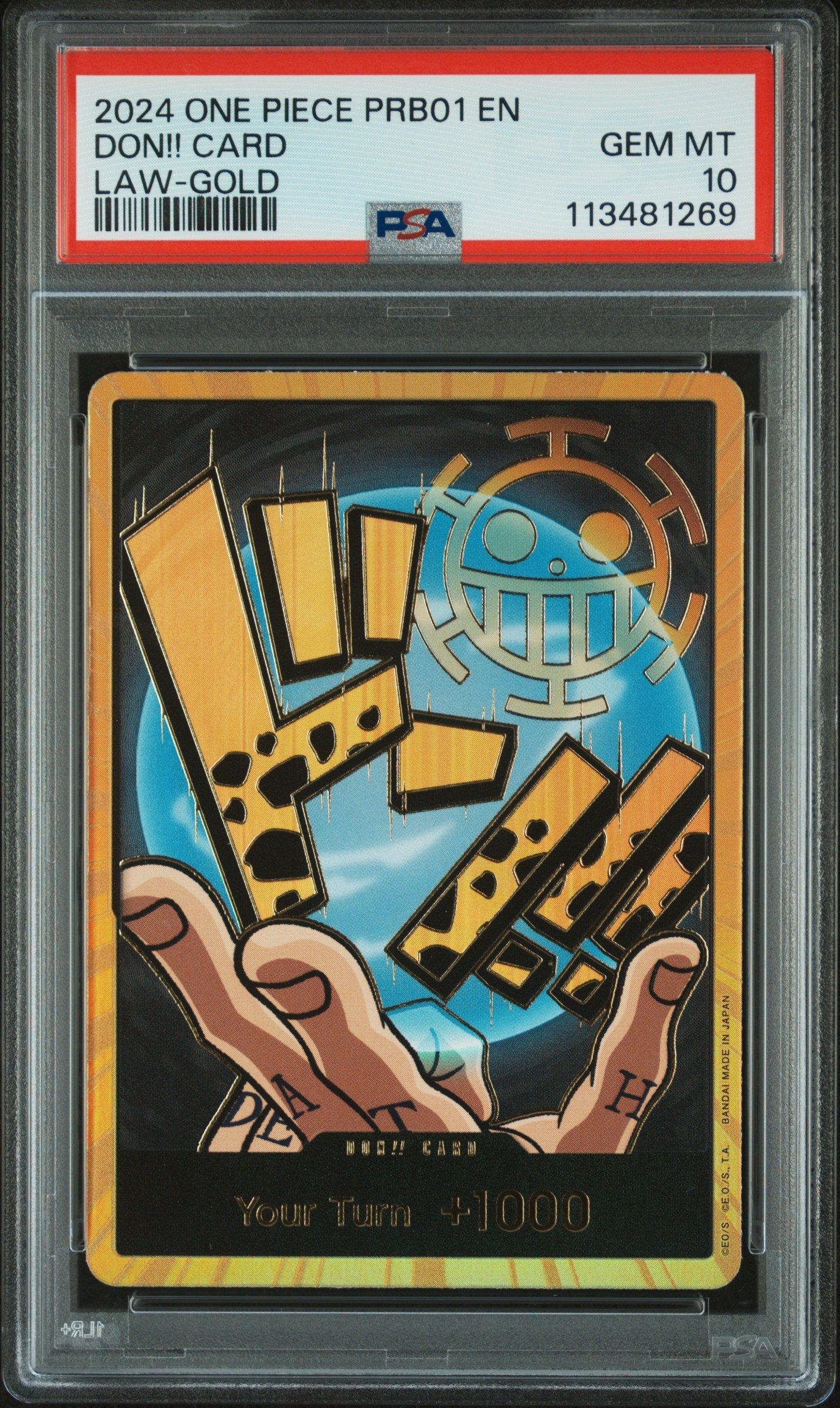 2024 One Piece Prb01-premium Booster -one Piece Card The Best- Don!! Card Trafalgar Law-gold PSA 10