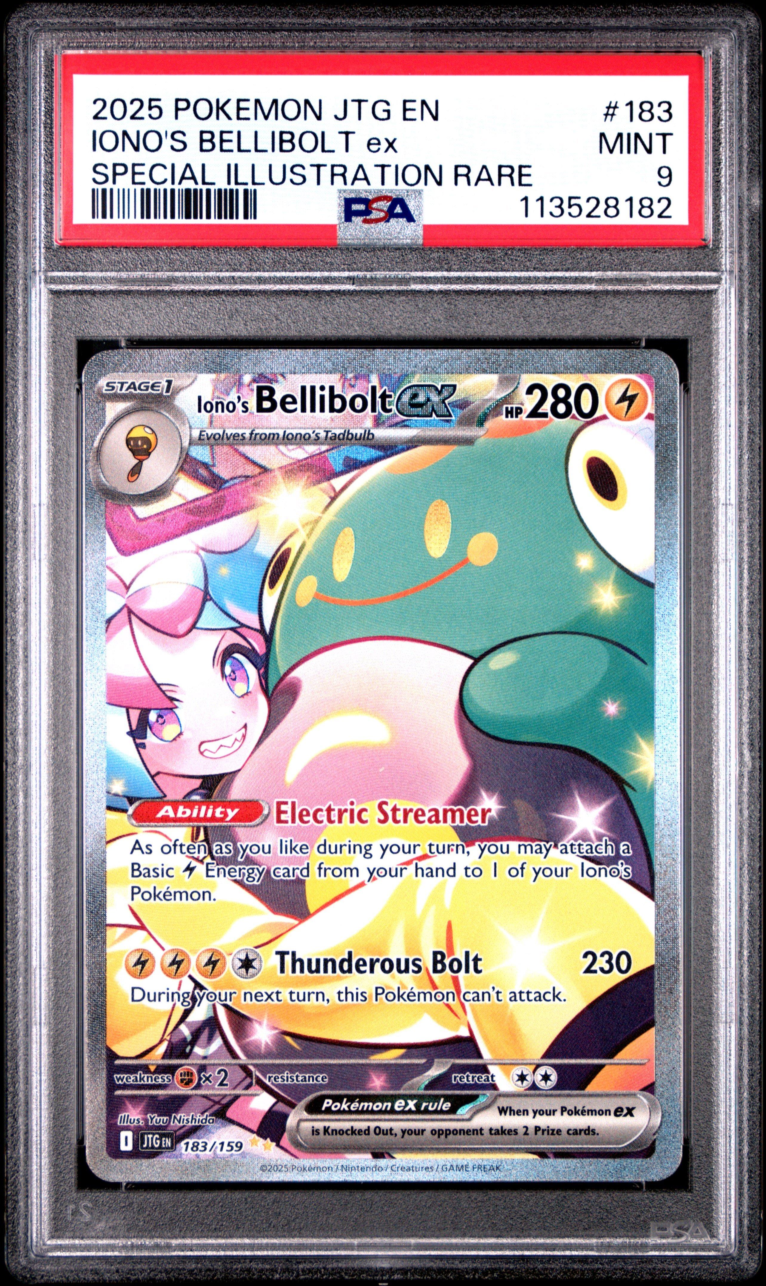 2025 Pokemon Jtg En-journey Together 183 Iono's Bellibolt Ex Special Illustration Rare PSA