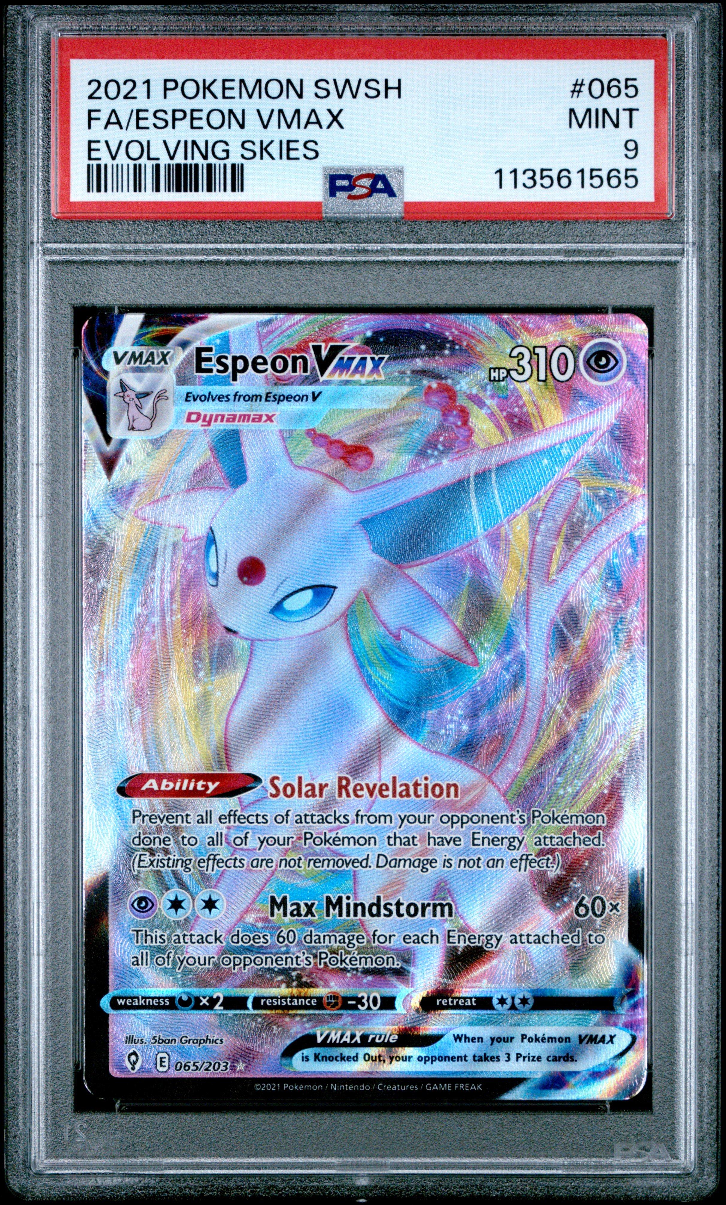 espeon vmax pokemon card AGS (GEM-MT 10) #270 your opponent takes 3 Prize cards 2021 Pokemon Sword & Shield