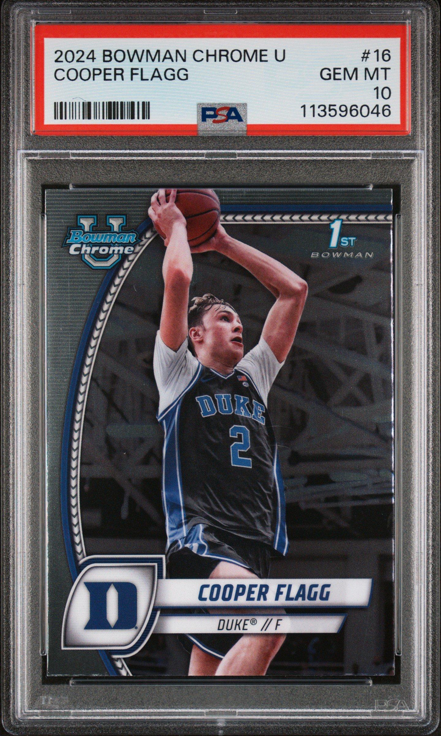 2024 Bowman Chrome University 16 Cooper Flagg PSA