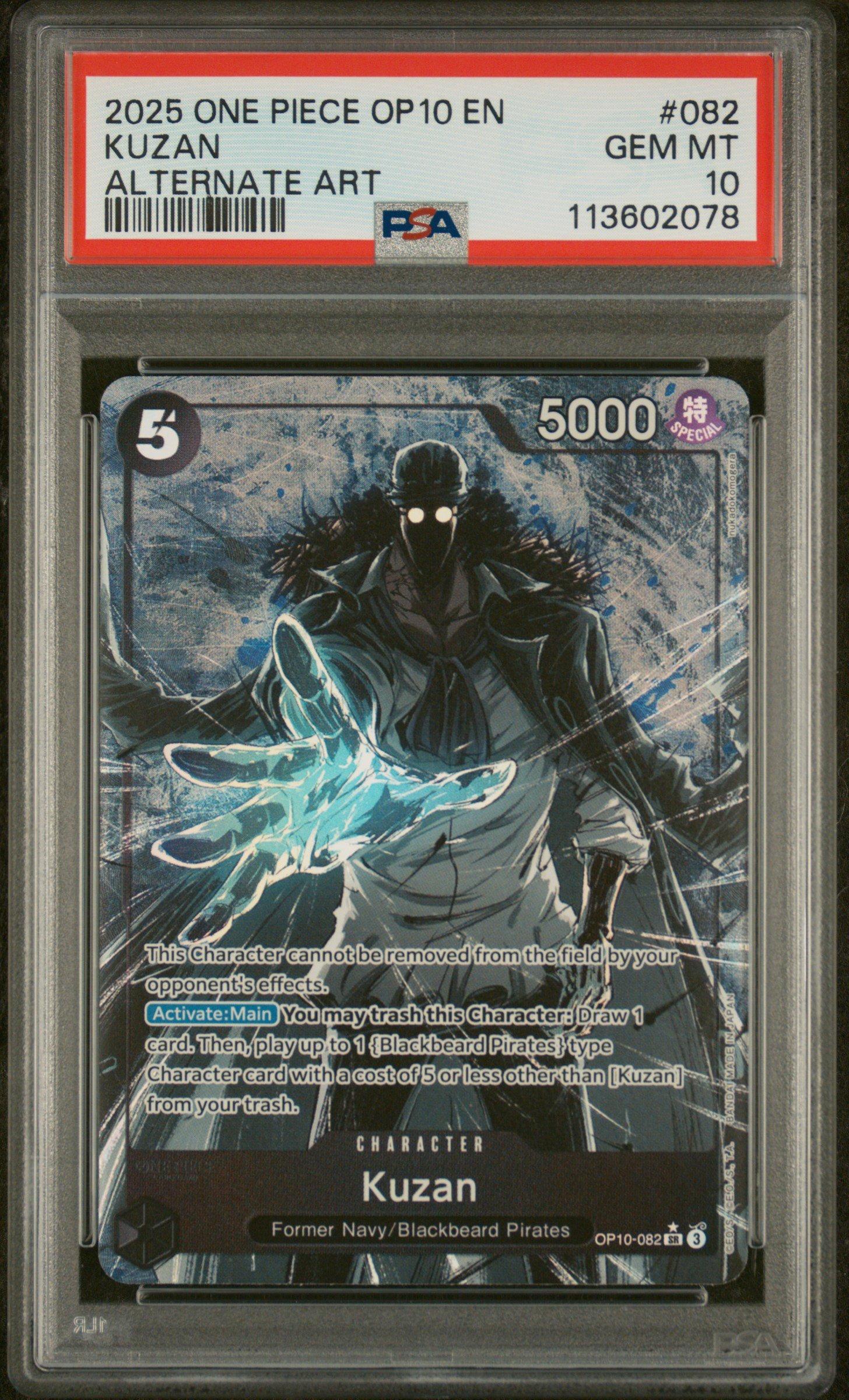2025 One Piece Op10-royal Blood 082 Kuzan Alternate Art PSA 10