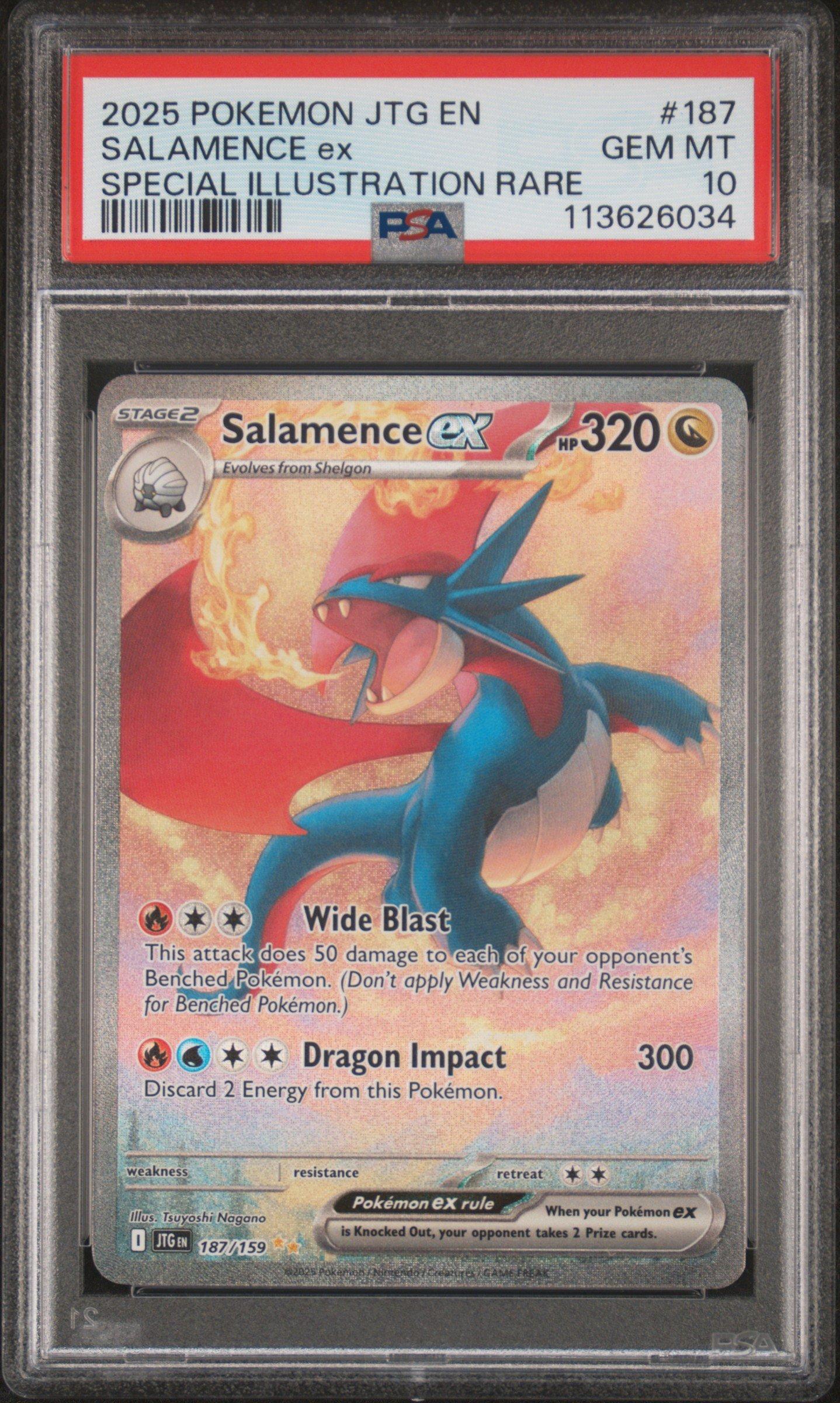 2025 Pokemon Jtg En-journey Together 187 Salamence Ex Special Illustration Rare PSA