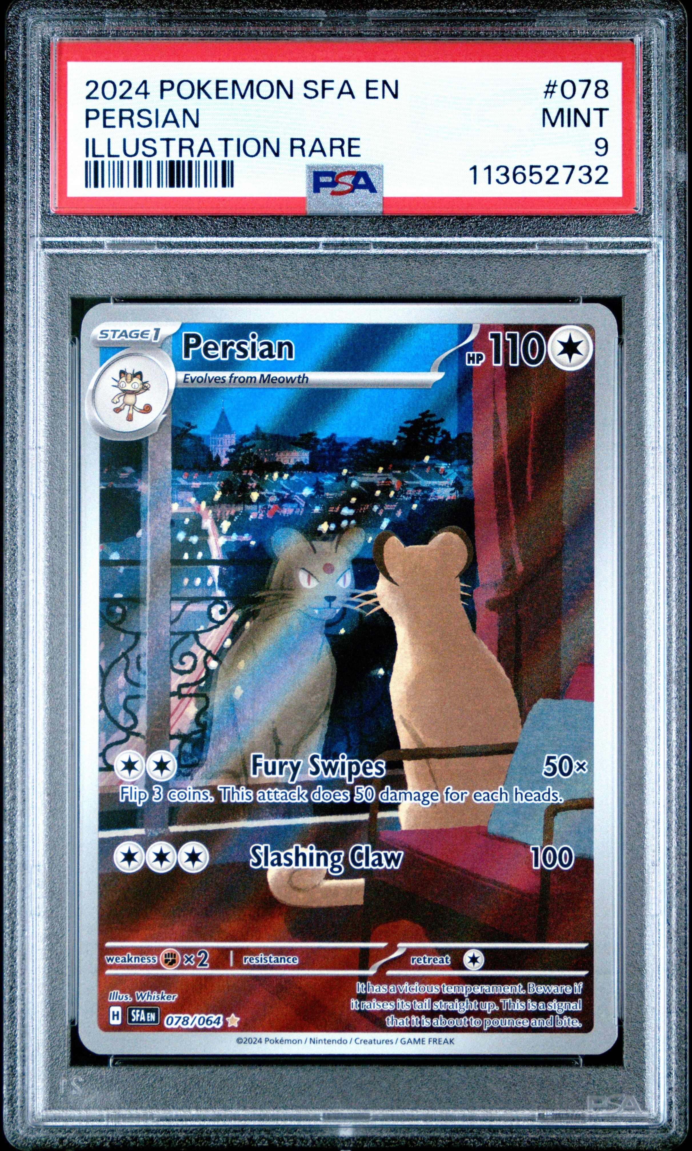2024 Pokemon Sfa En-shrouded Fable 078 Persian Illustration Rare