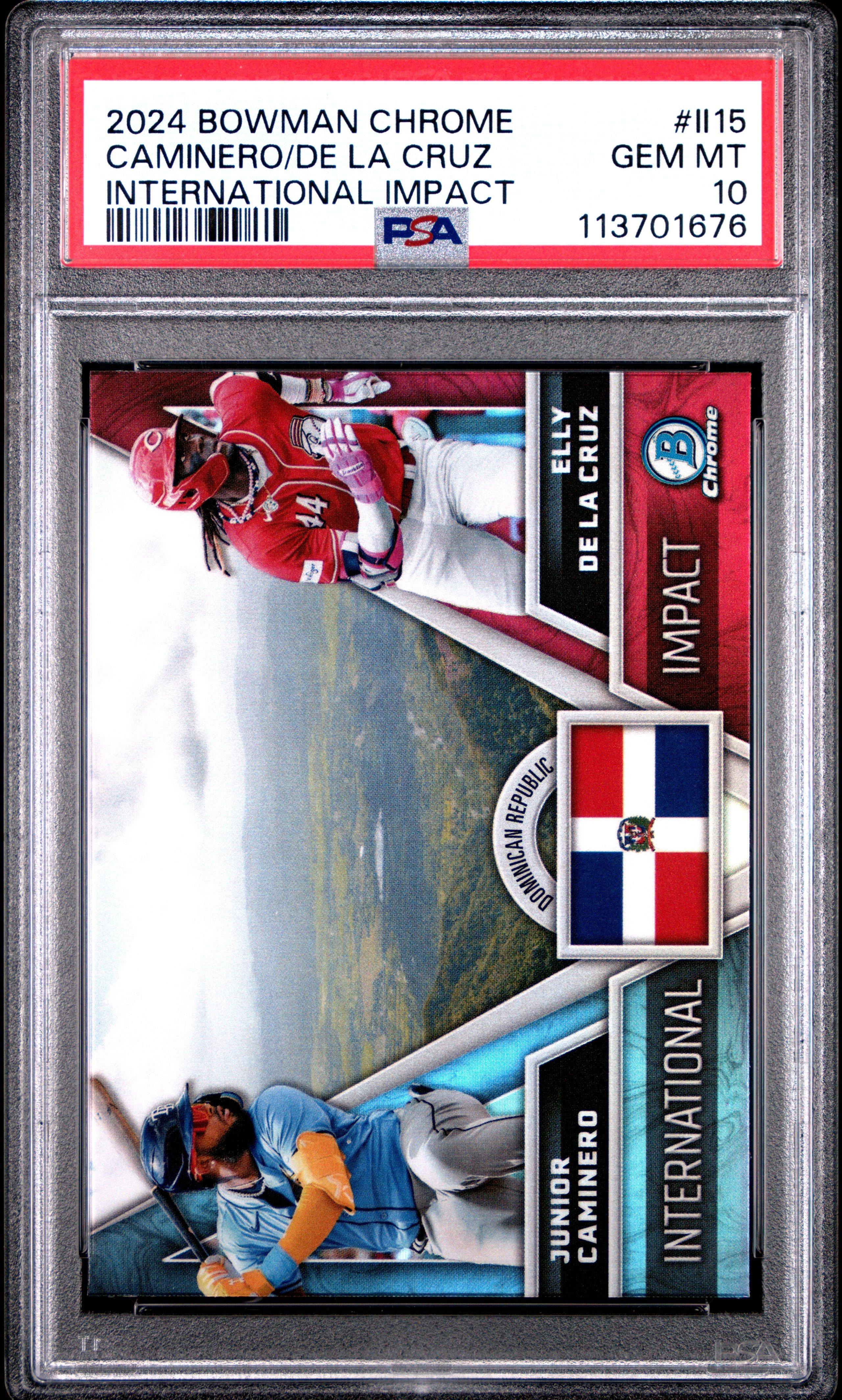 2024 Bowman Chrome International Impact Ii15 Elly De La Cruz/junior Caminero PSA 10
