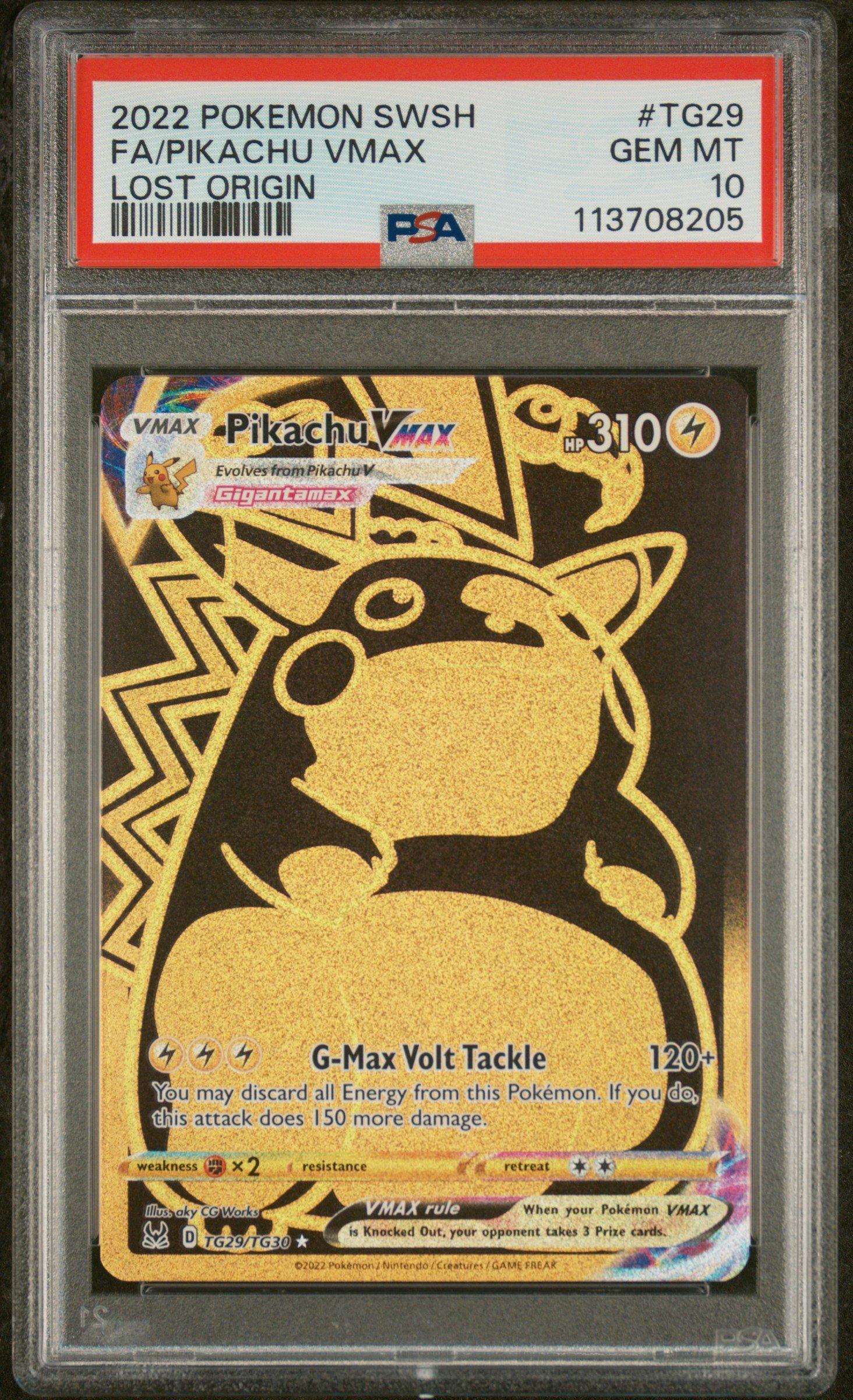 2022 Pokemon Sword & Shield Lost Origin Tg29 Full Art/pikachu Vmax